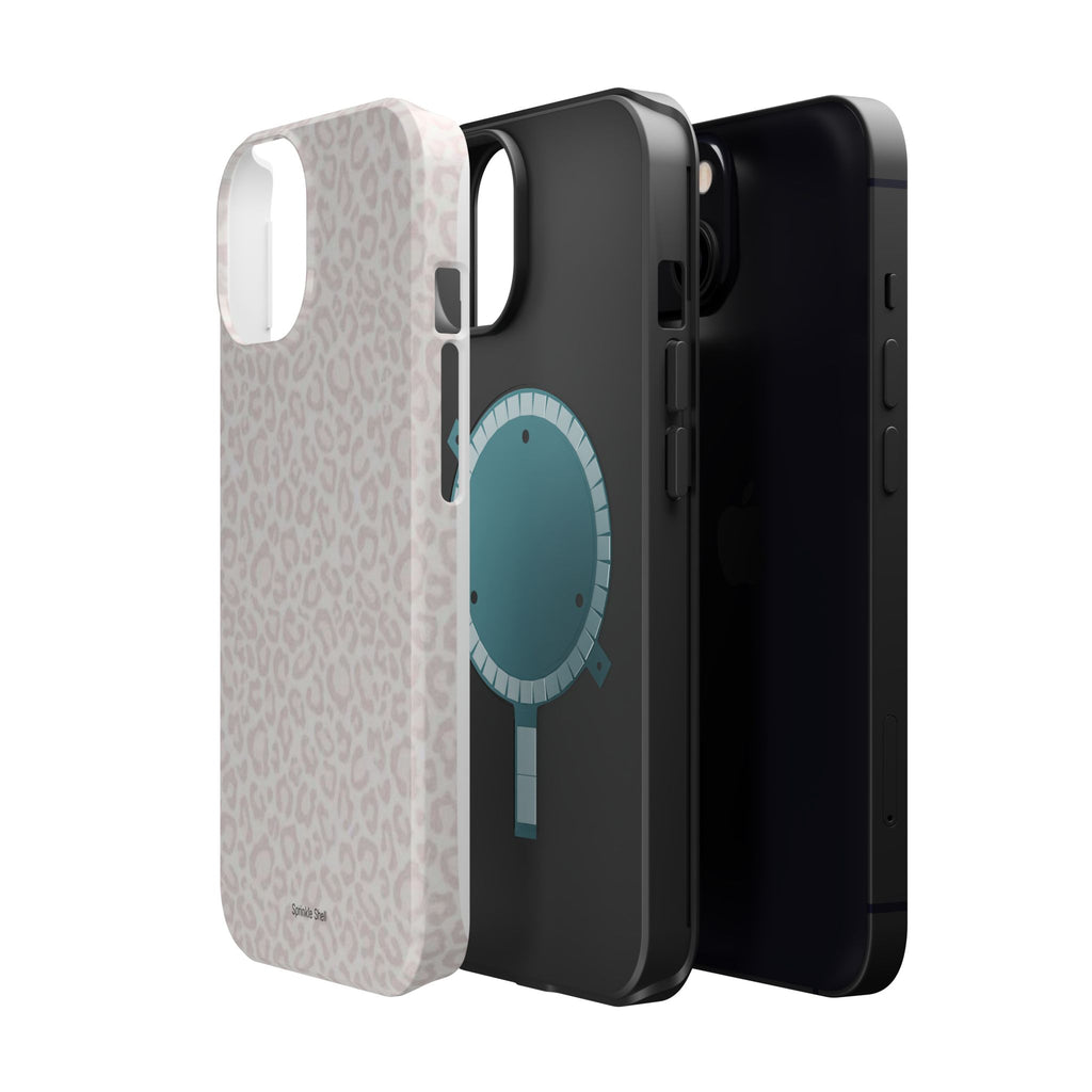 MagSafe white cheetah print case