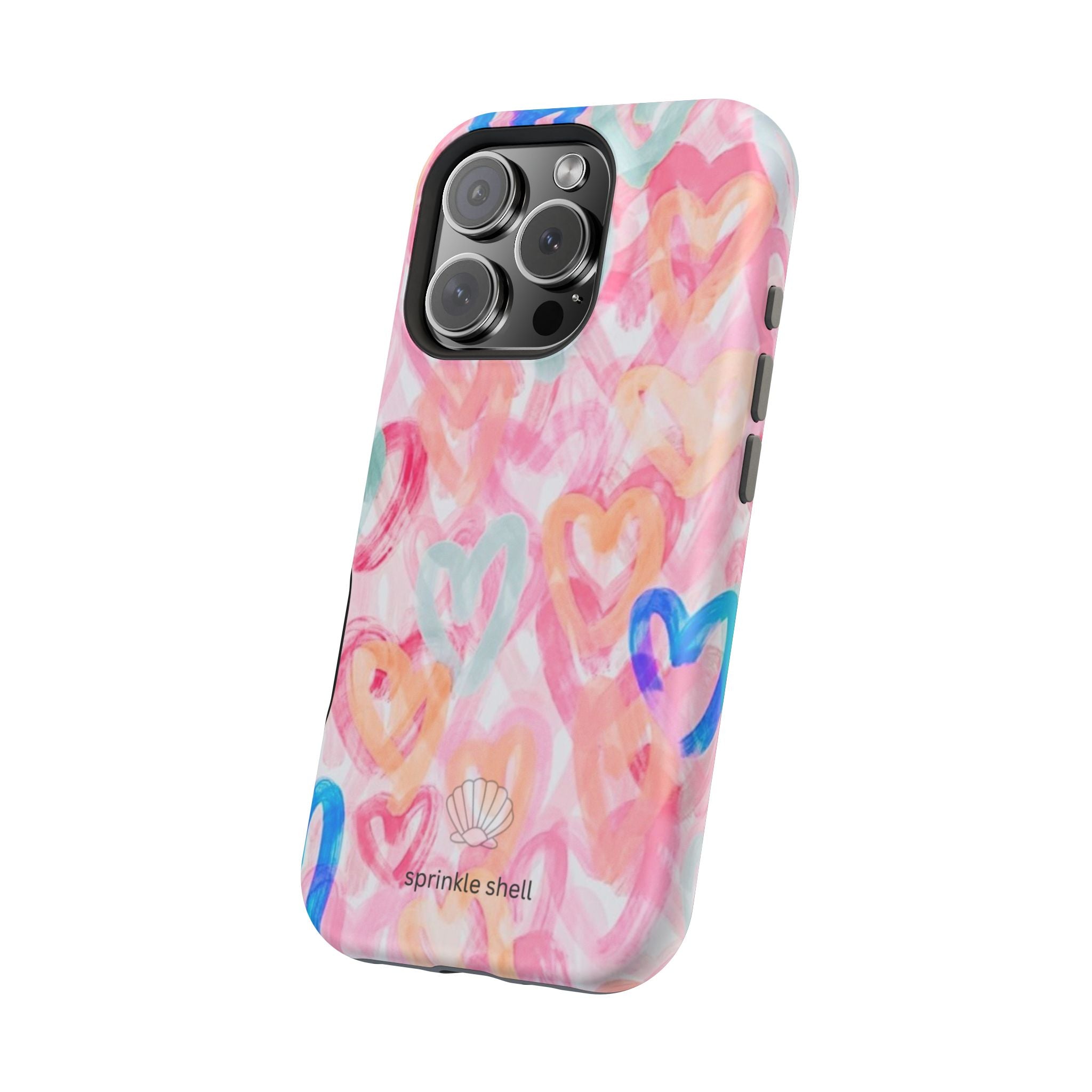 MagSafe rainbow hearts case