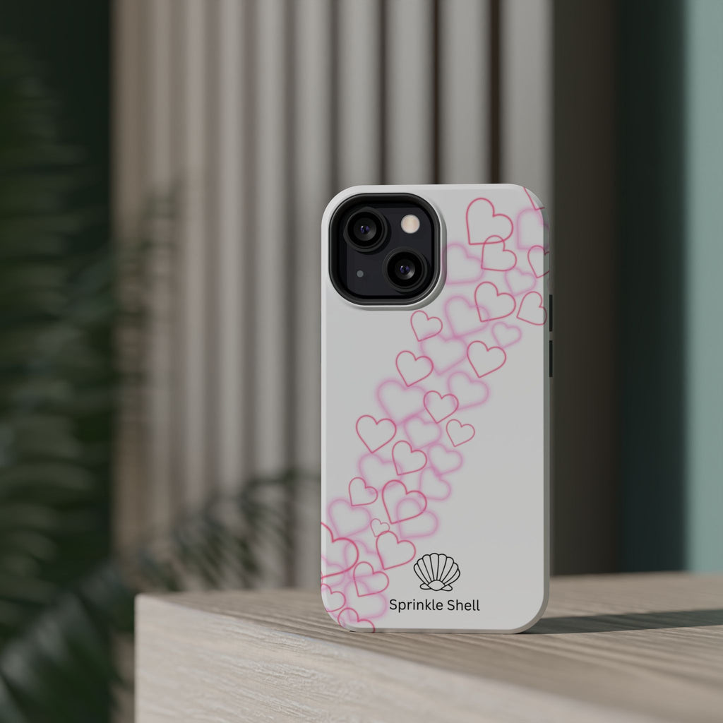 MagSafe pink hearts phone case