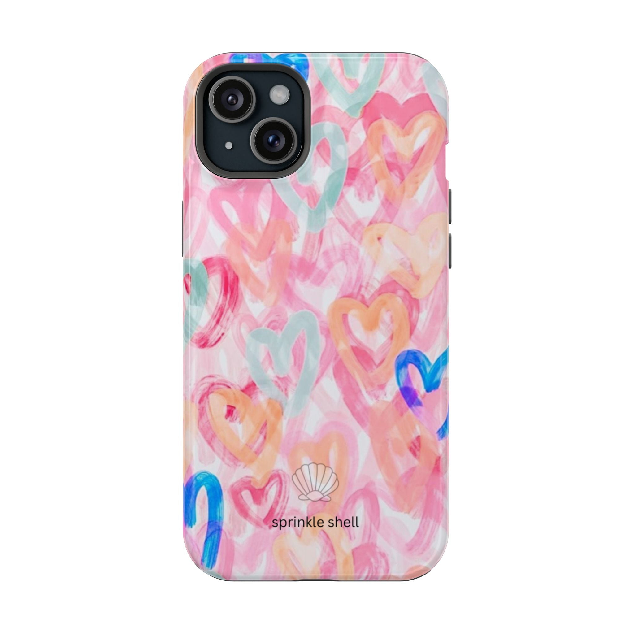 MagSafe rainbow hearts case