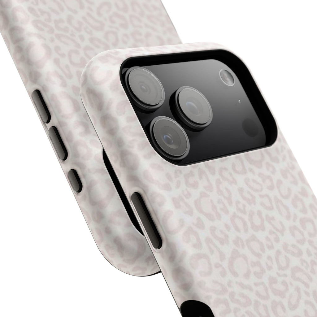 MagSafe white cheetah print case