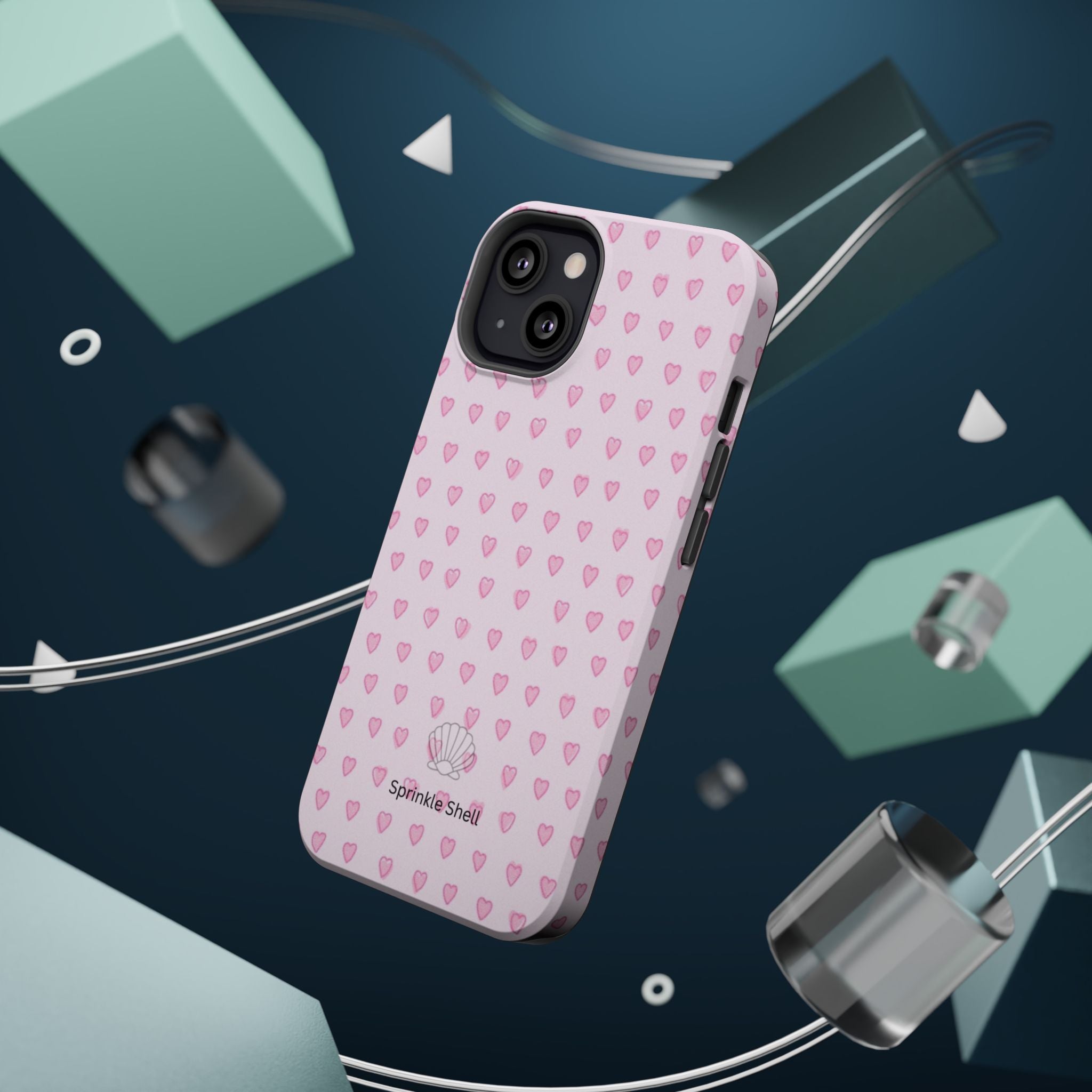 MagSafe pink hearts case