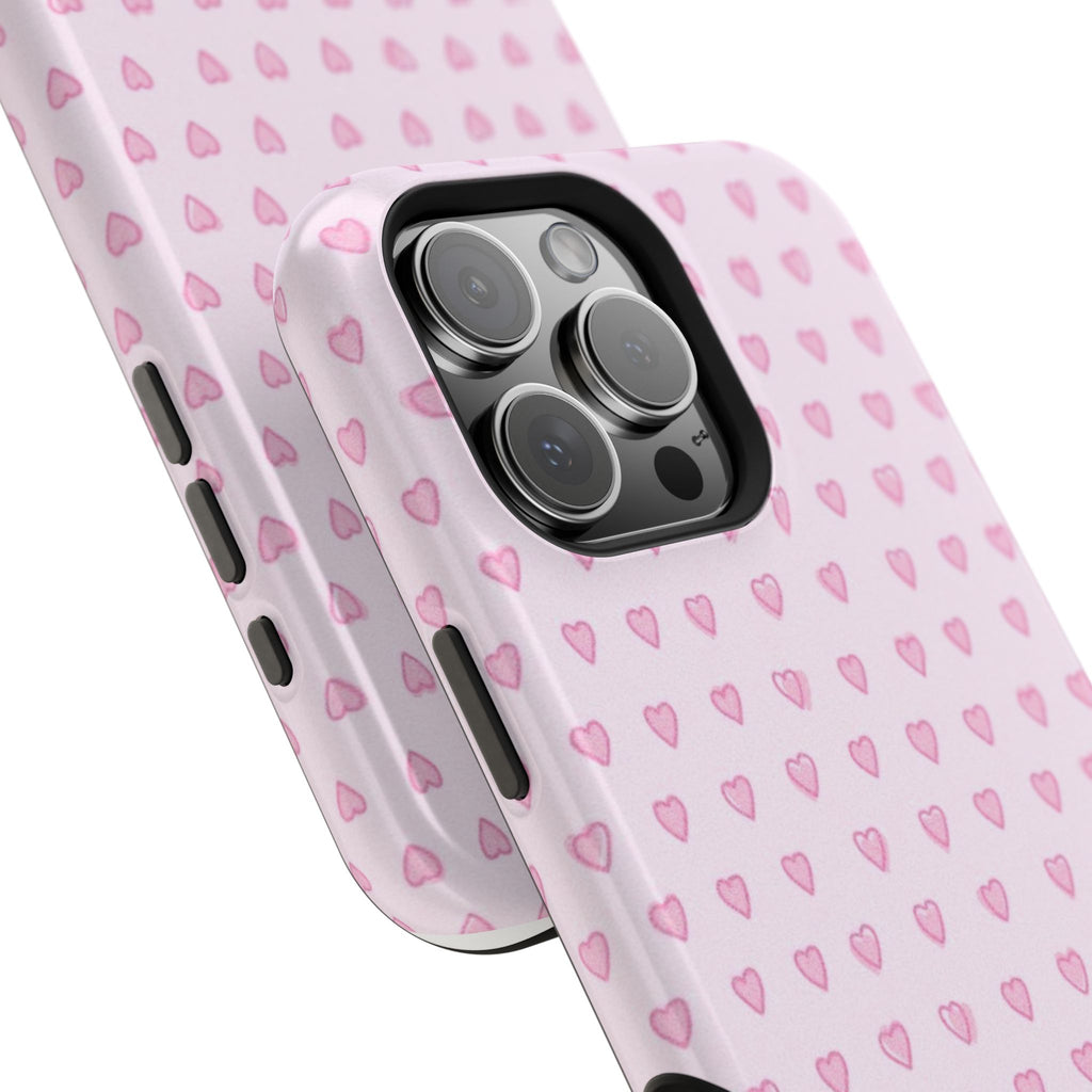 MagSafe pink hearts case