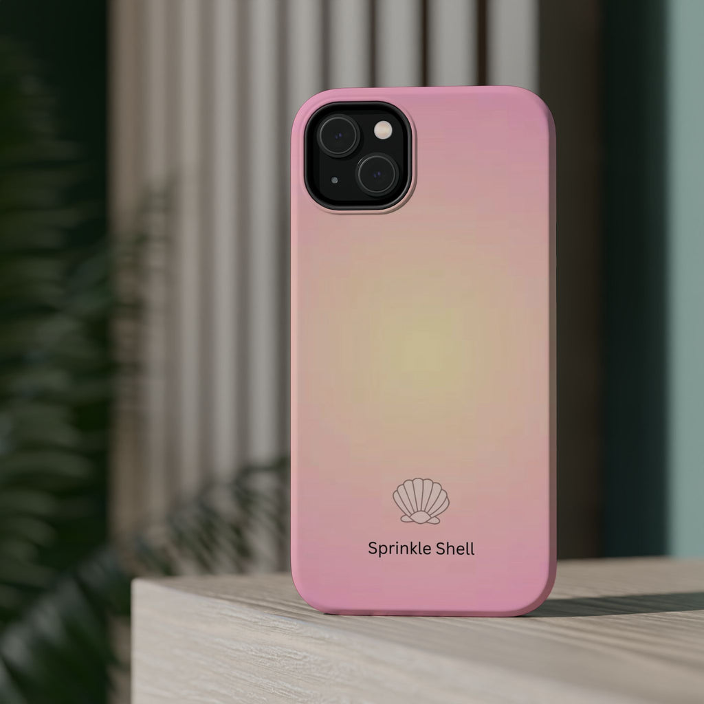 MagSafe light pink and yellow aura case