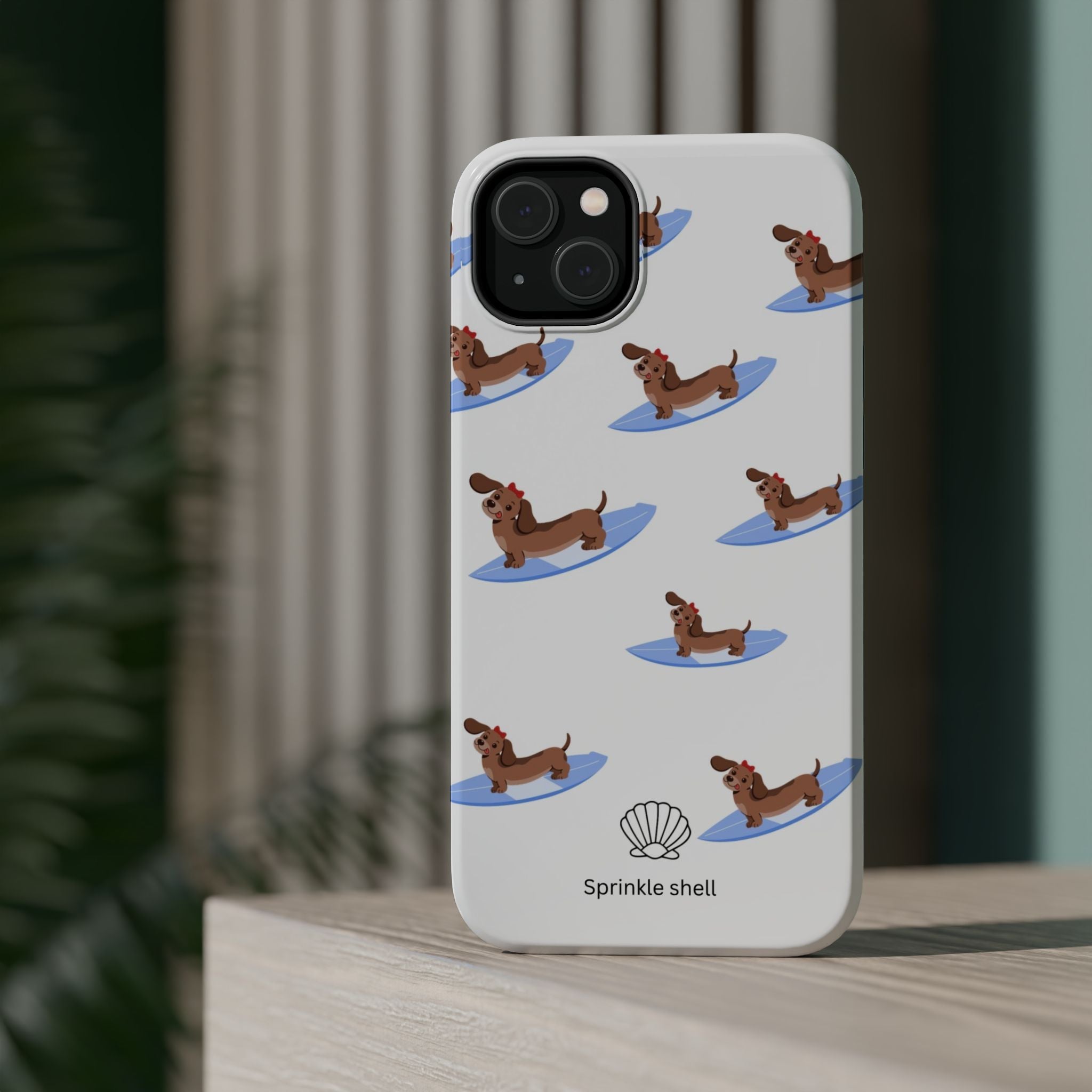 MagSafe surfing dachsund phone case
