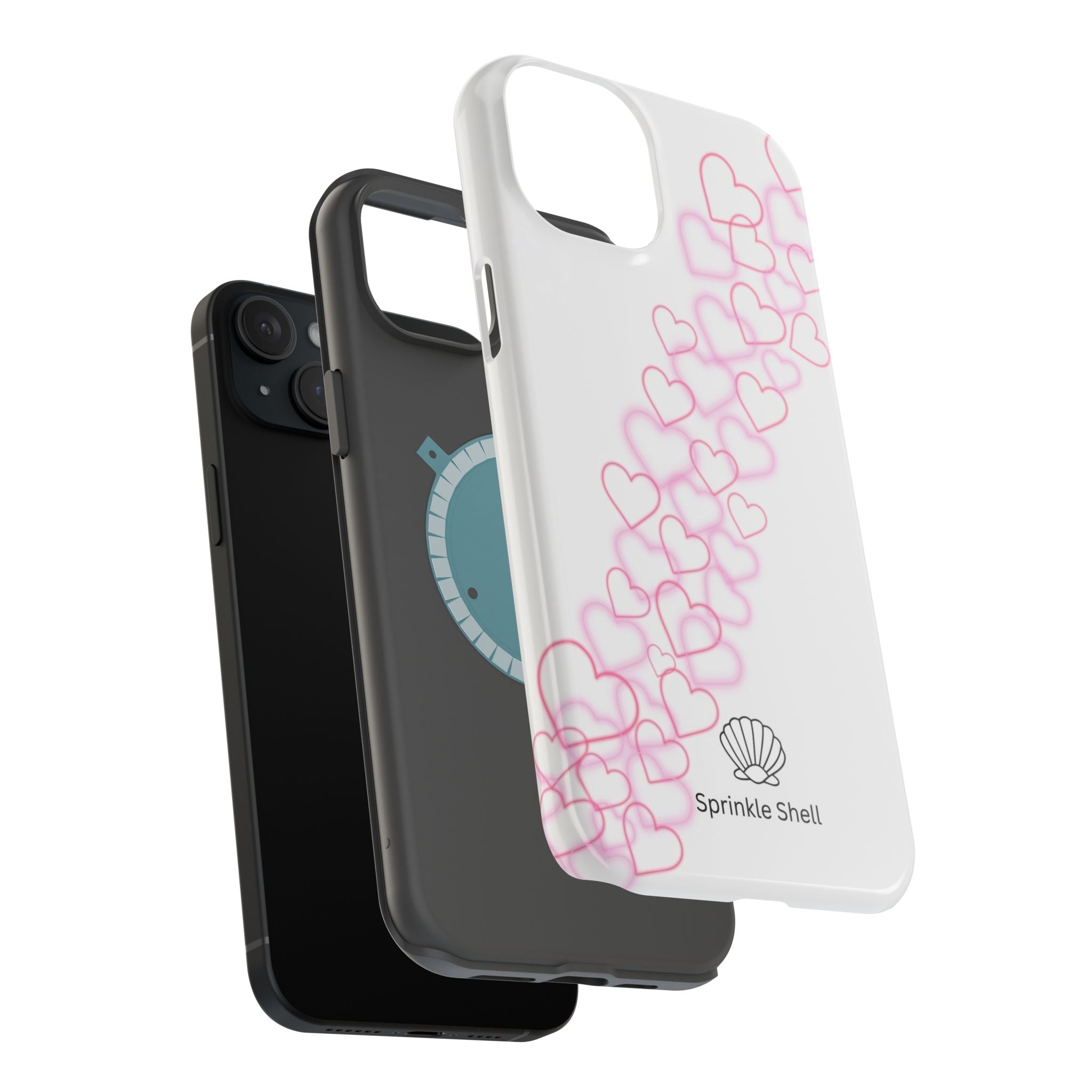MagSafe pink hearts phone case