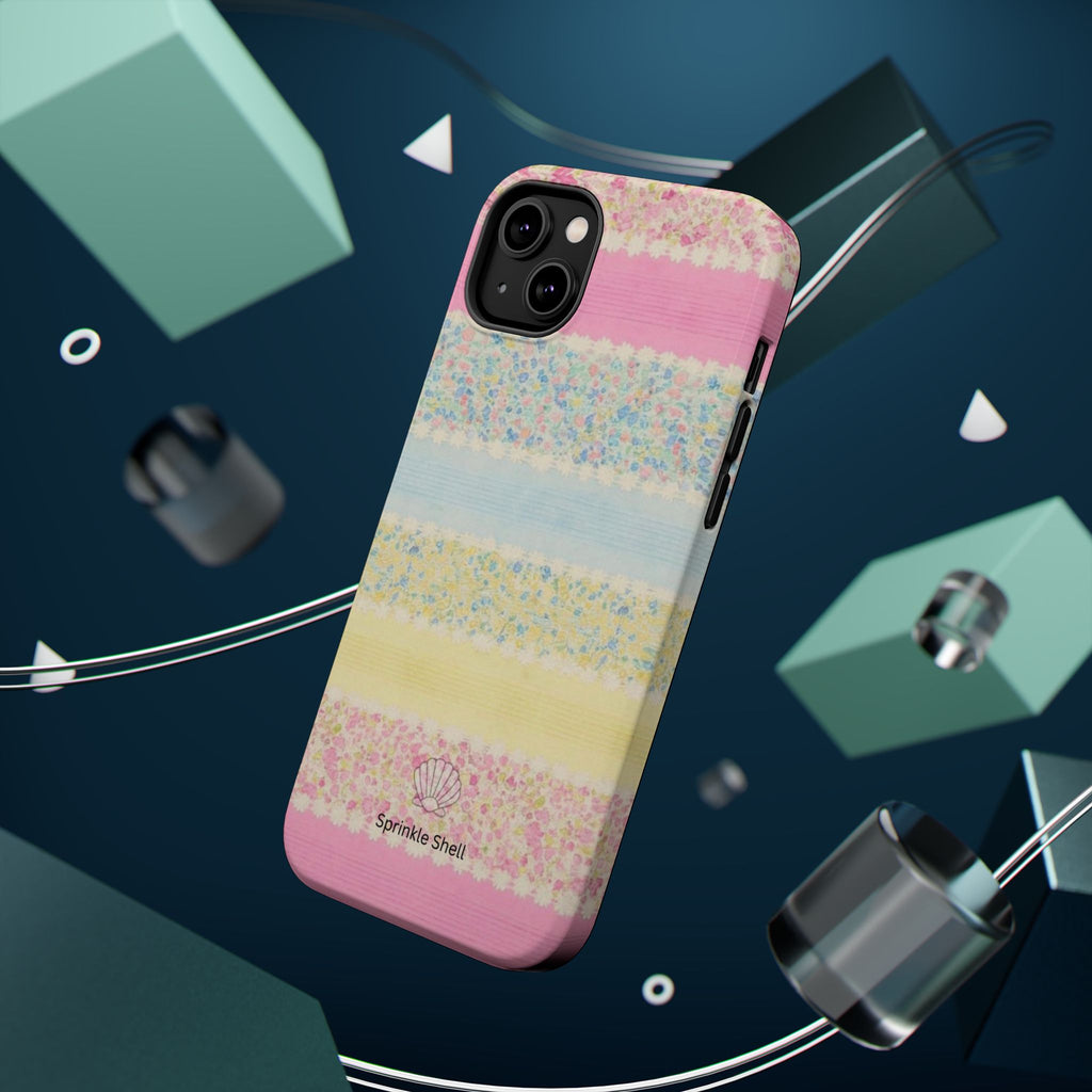 MagSafe pastel floral striped case