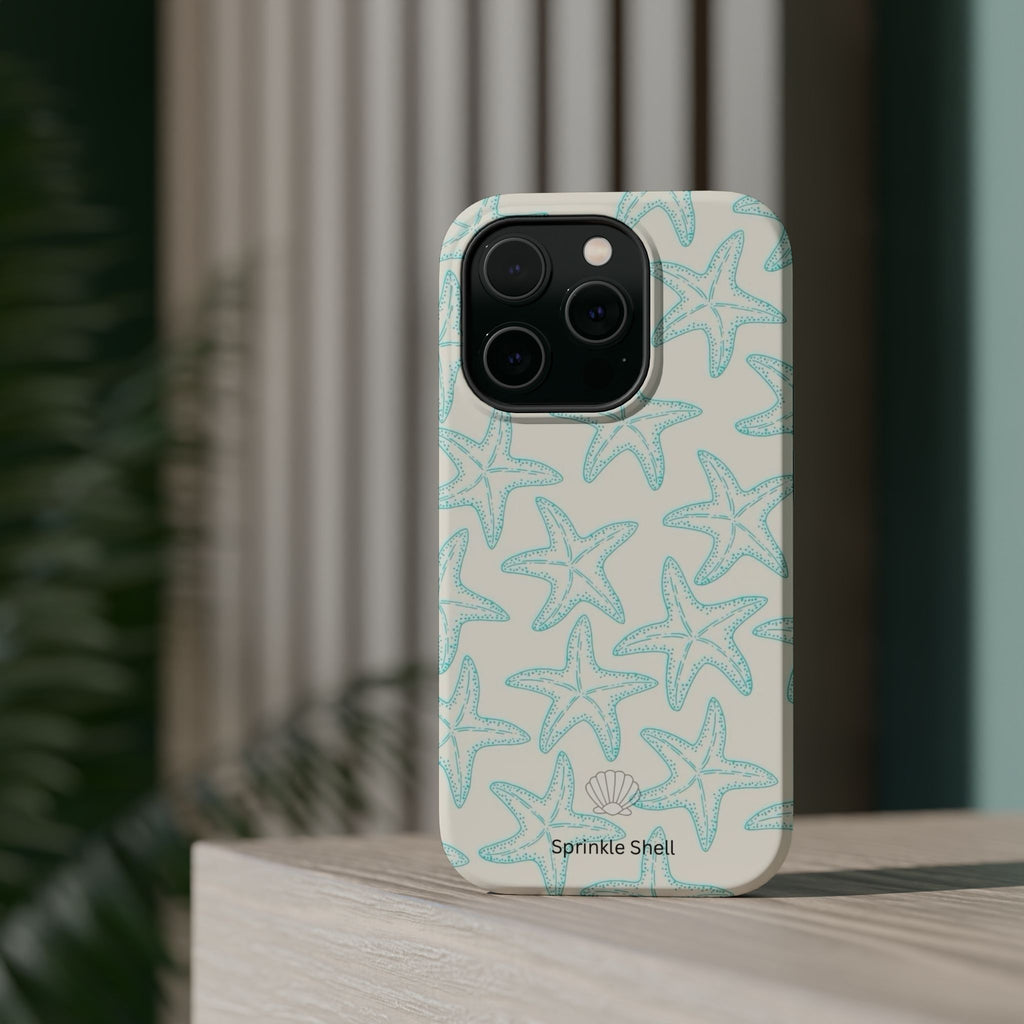 MagSafe teal starfish case