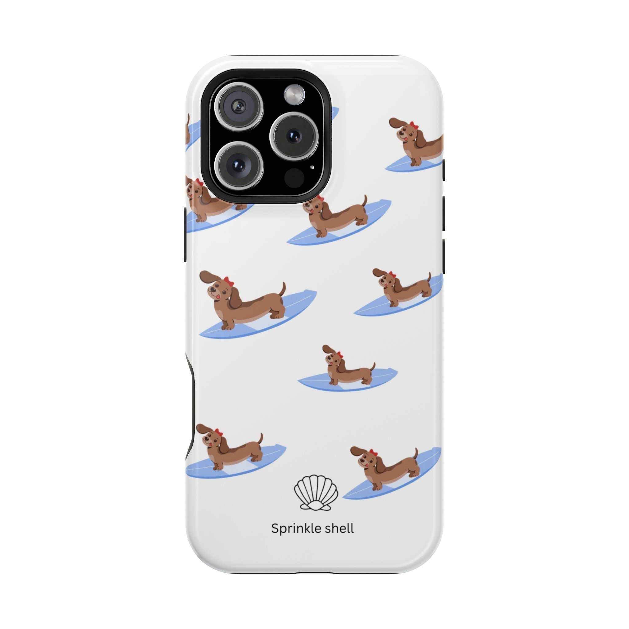 MagSafe surfing dachsund phone case
