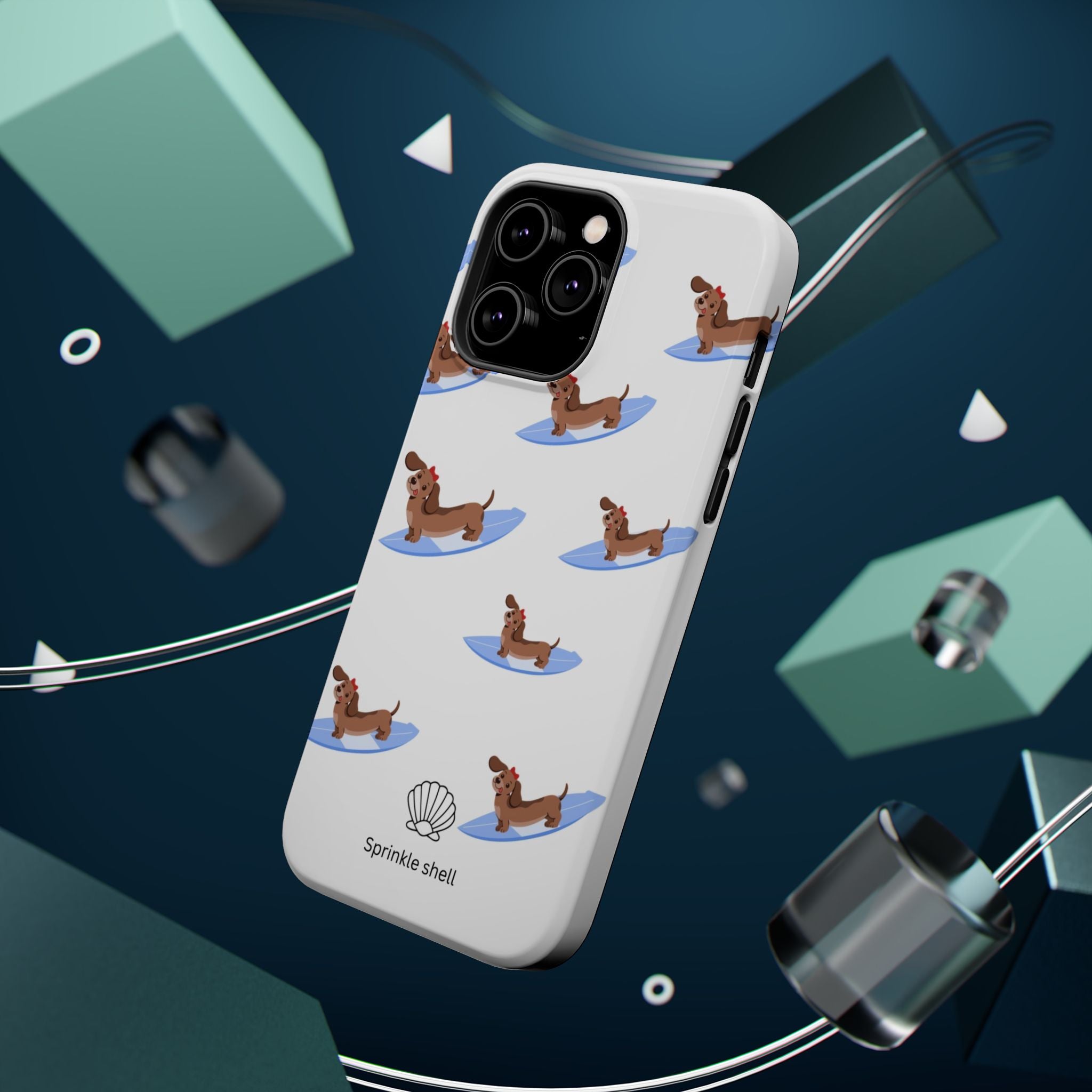 MagSafe surfing dachsund phone case