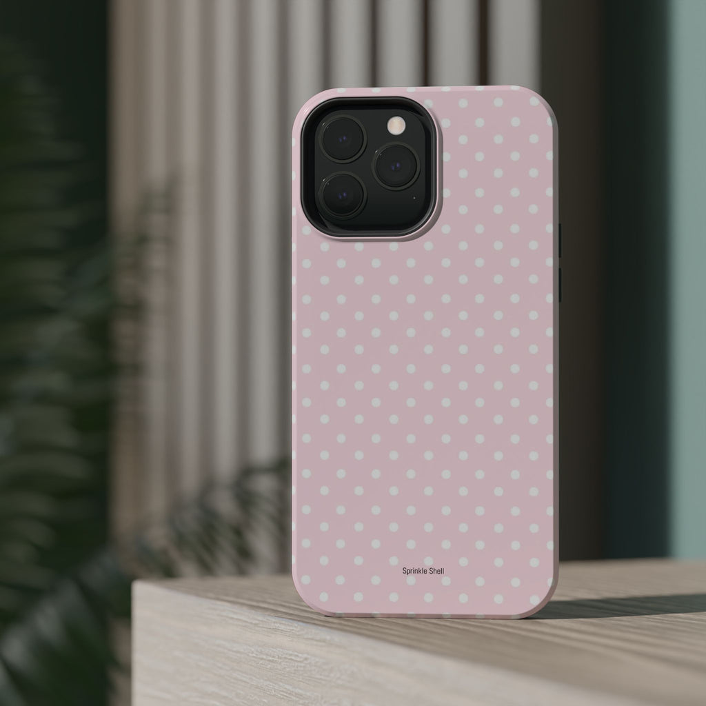 MagSafe light pink polka dots case
