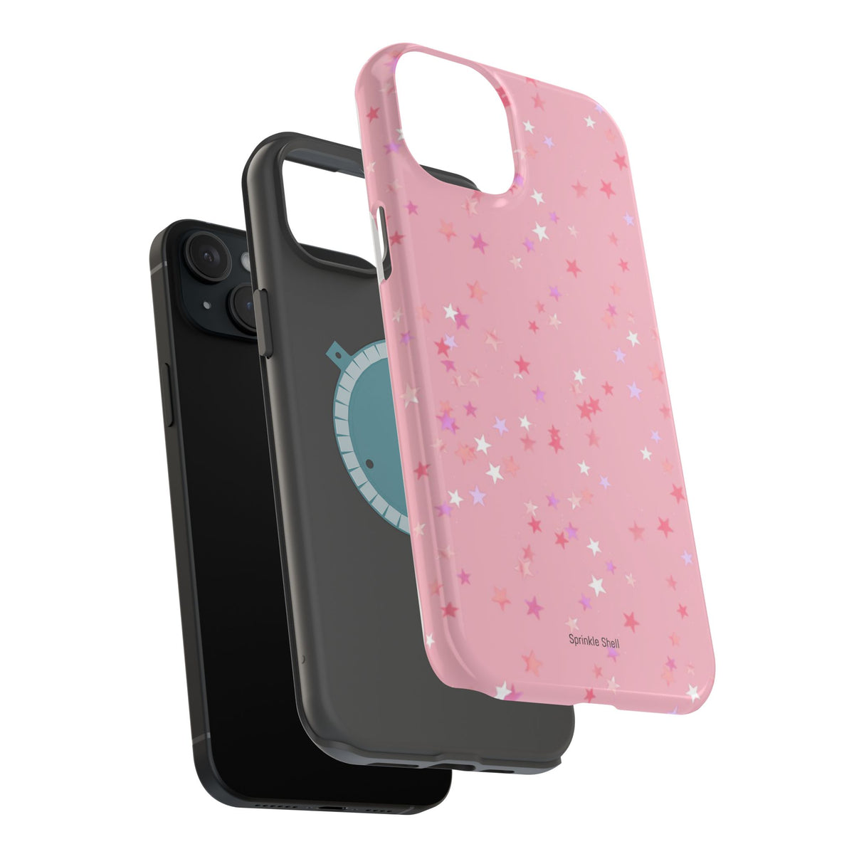 MagSafe pink multicolor stars case