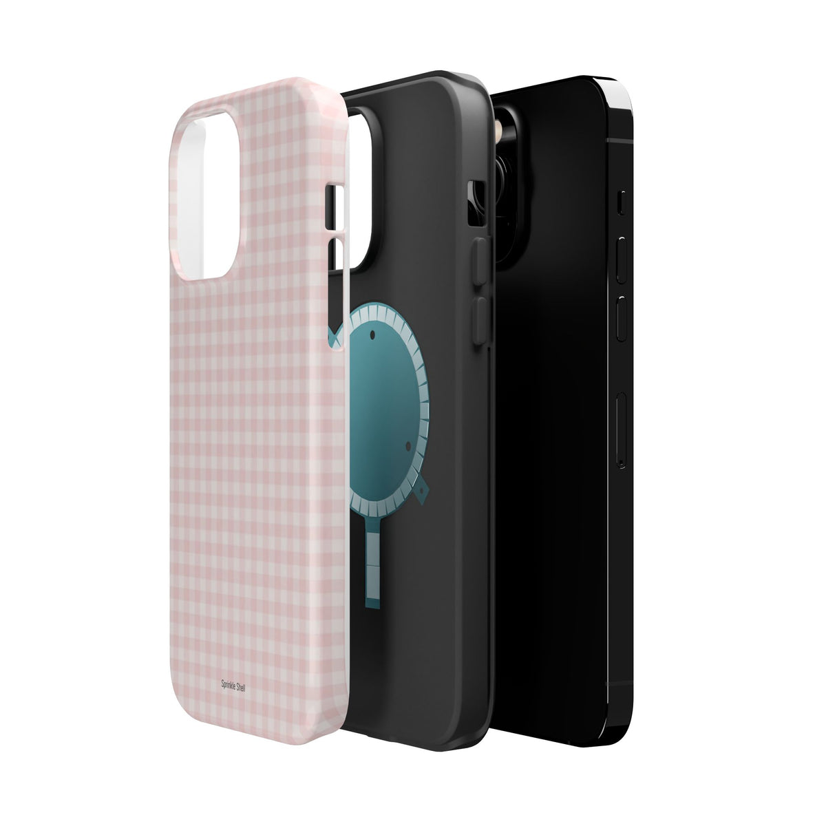 MagSafe light pink plaid case