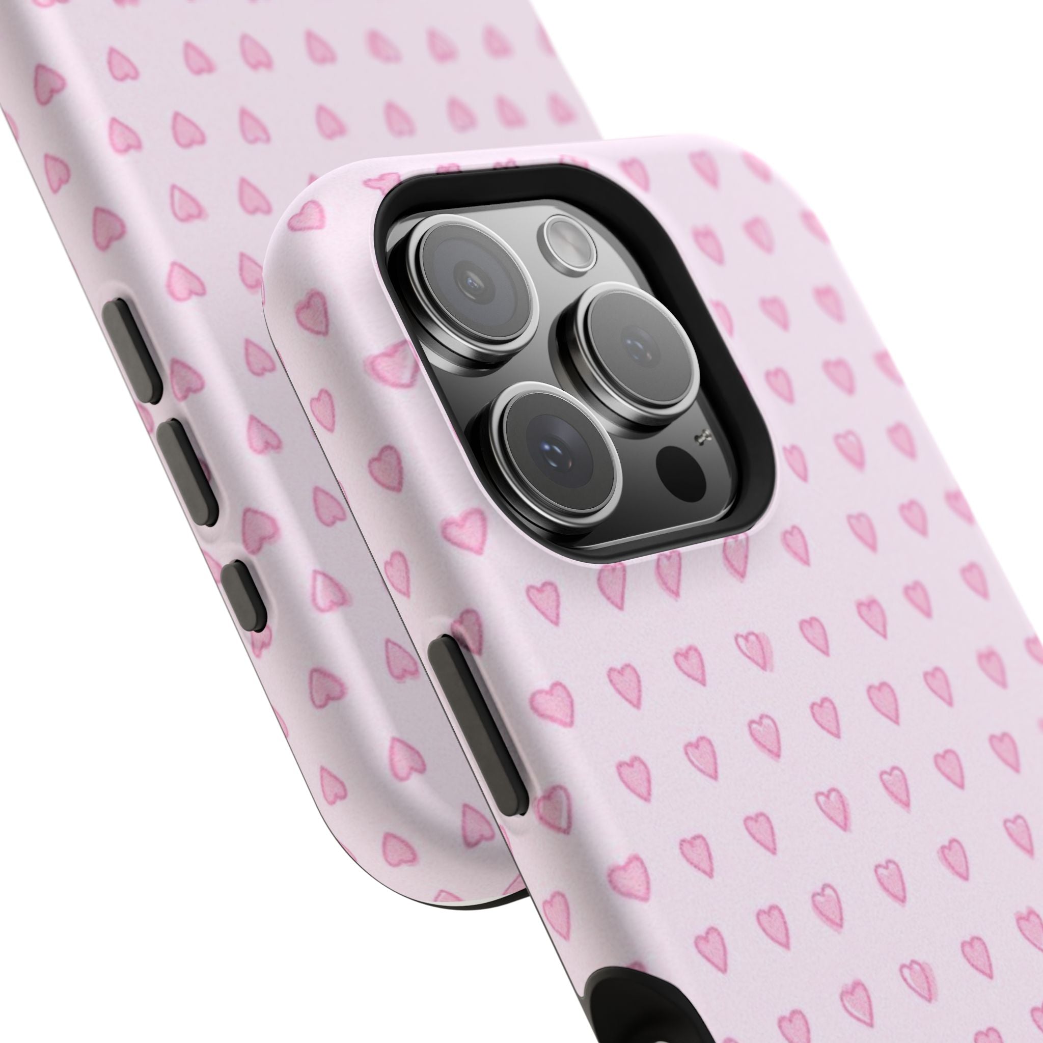 MagSafe pink hearts case