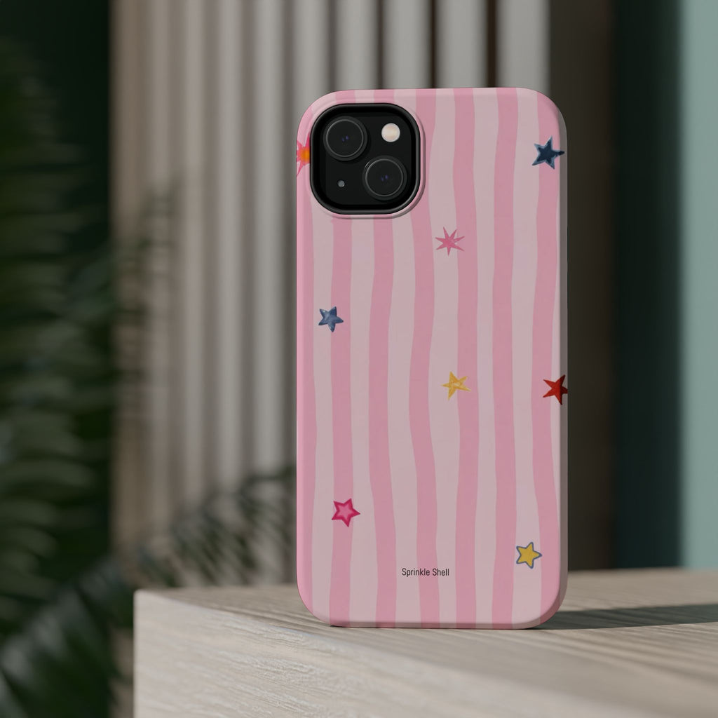 MagSafe pink lines & stars case