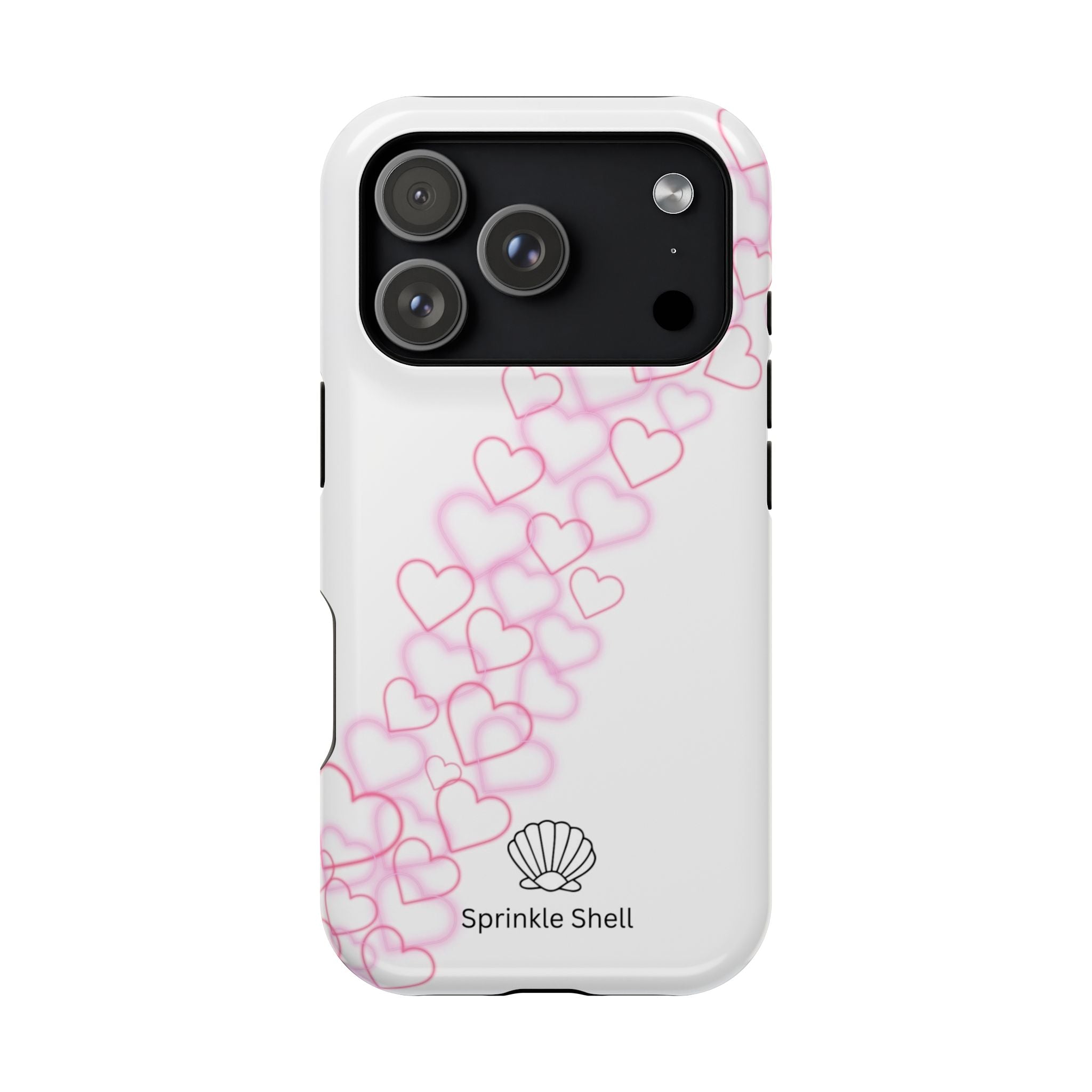 MagSafe pink hearts phone case