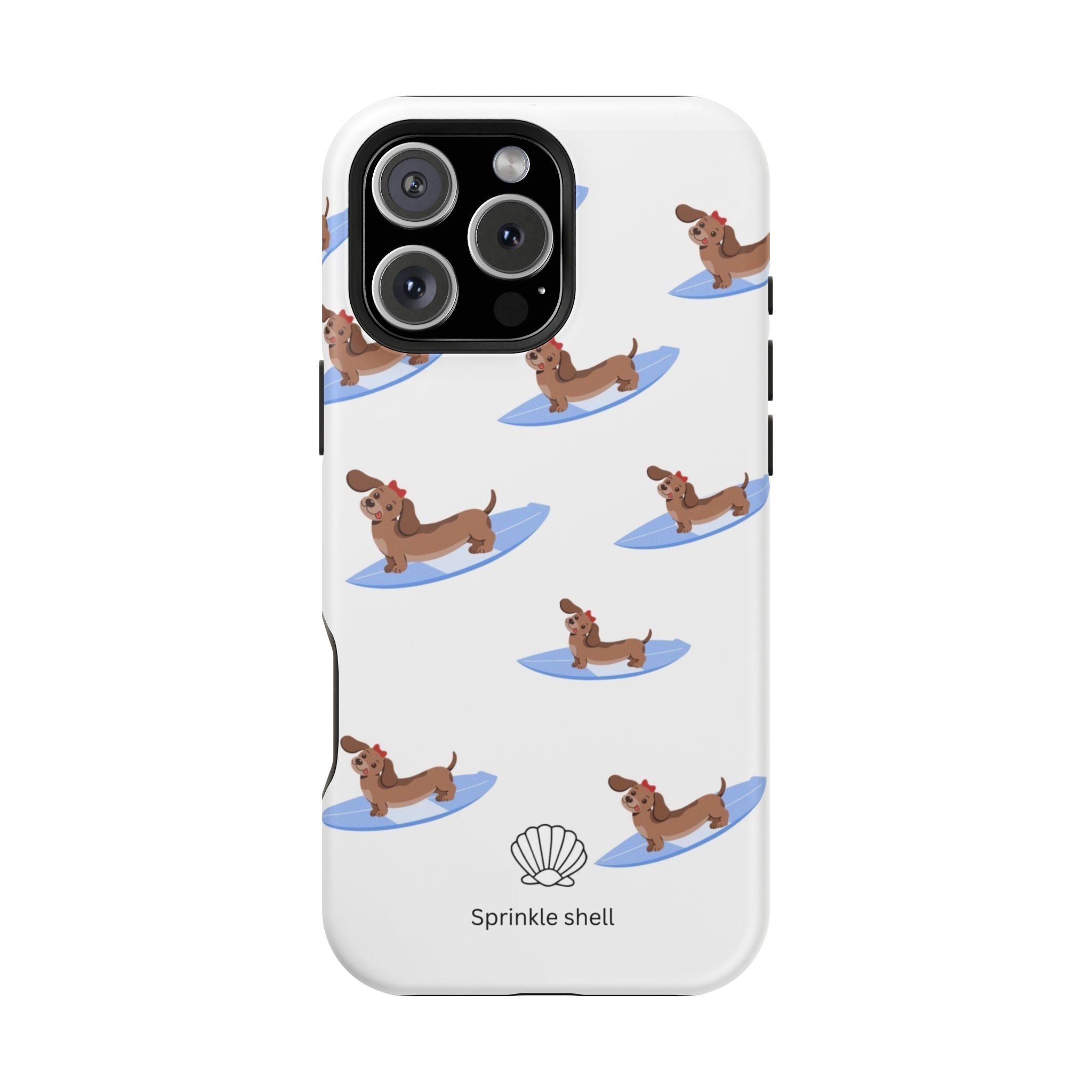 MagSafe surfing dachsund phone case