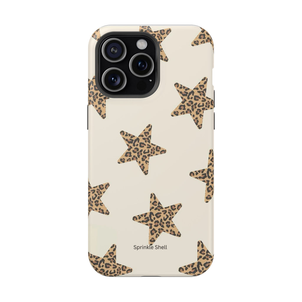 MagSafe Cheetah Print Stars iPhone Case