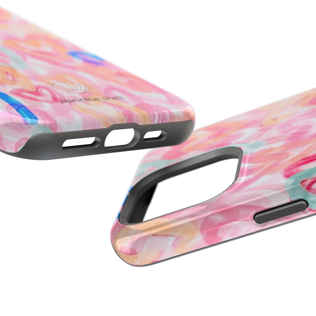 MagSafe rainbow hearts case