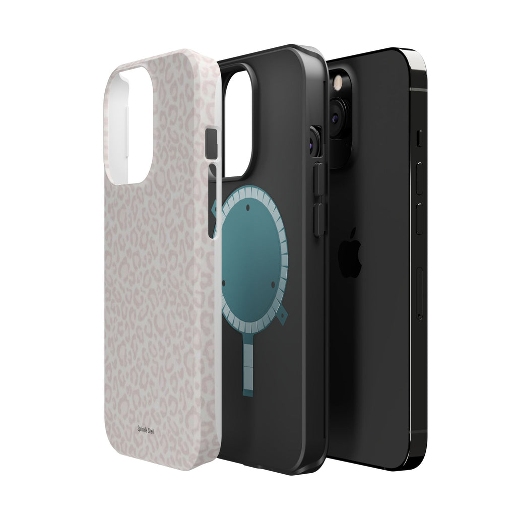 MagSafe white cheetah print case