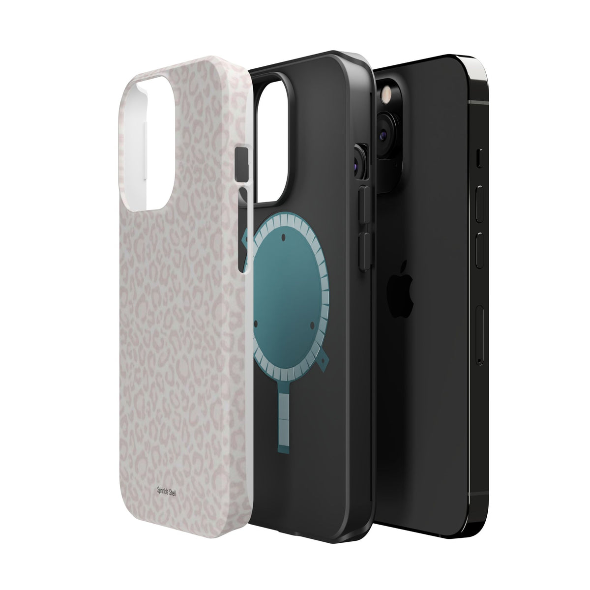 MagSafe white cheetah print case