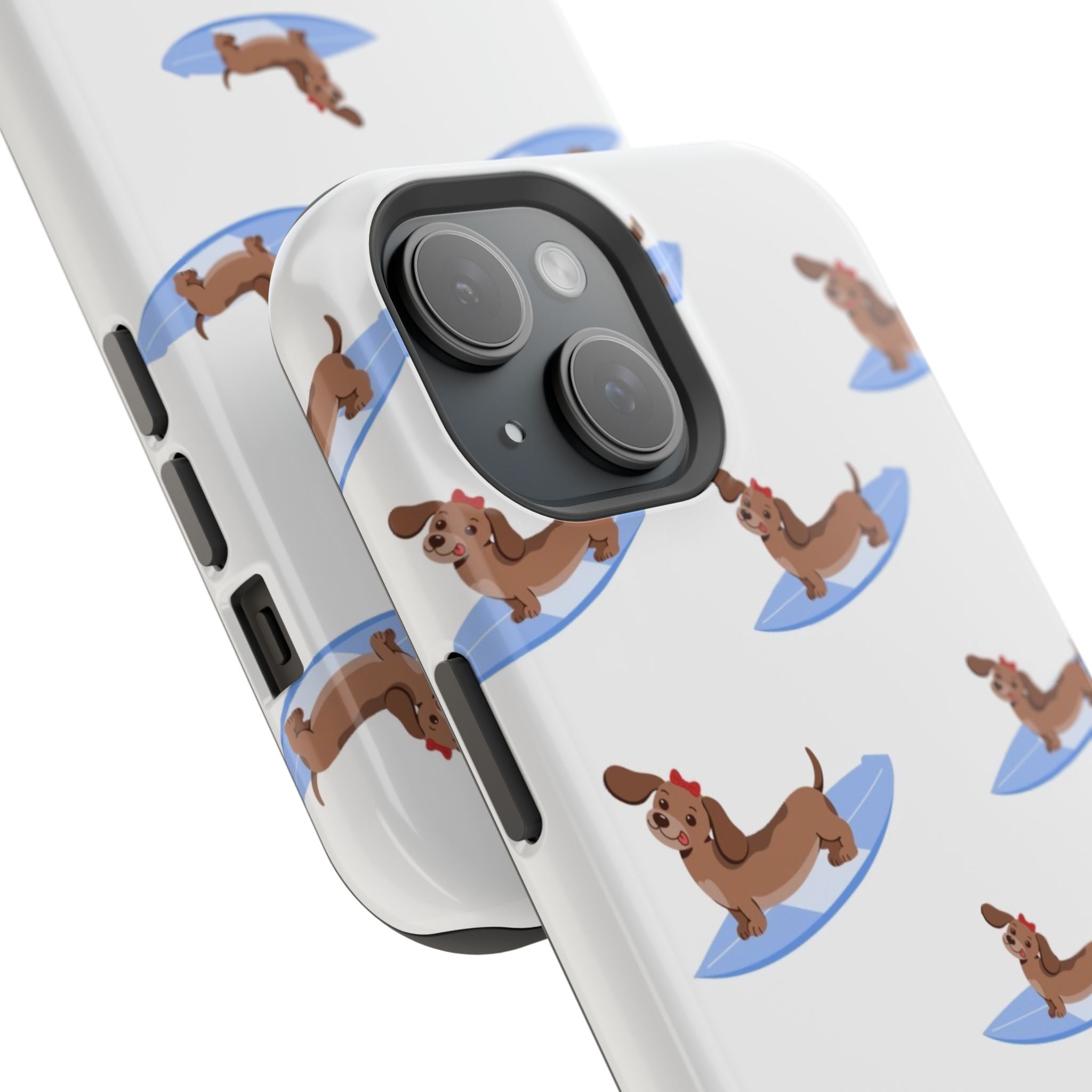 MagSafe surfing dachsund phone case