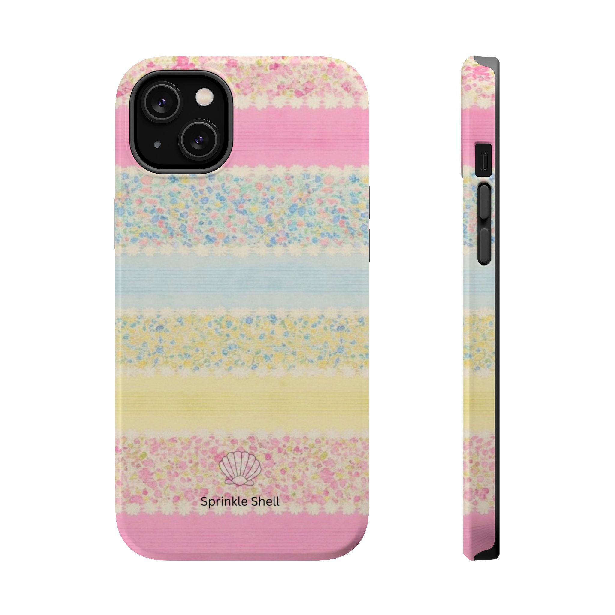 MagSafe pastel floral striped case