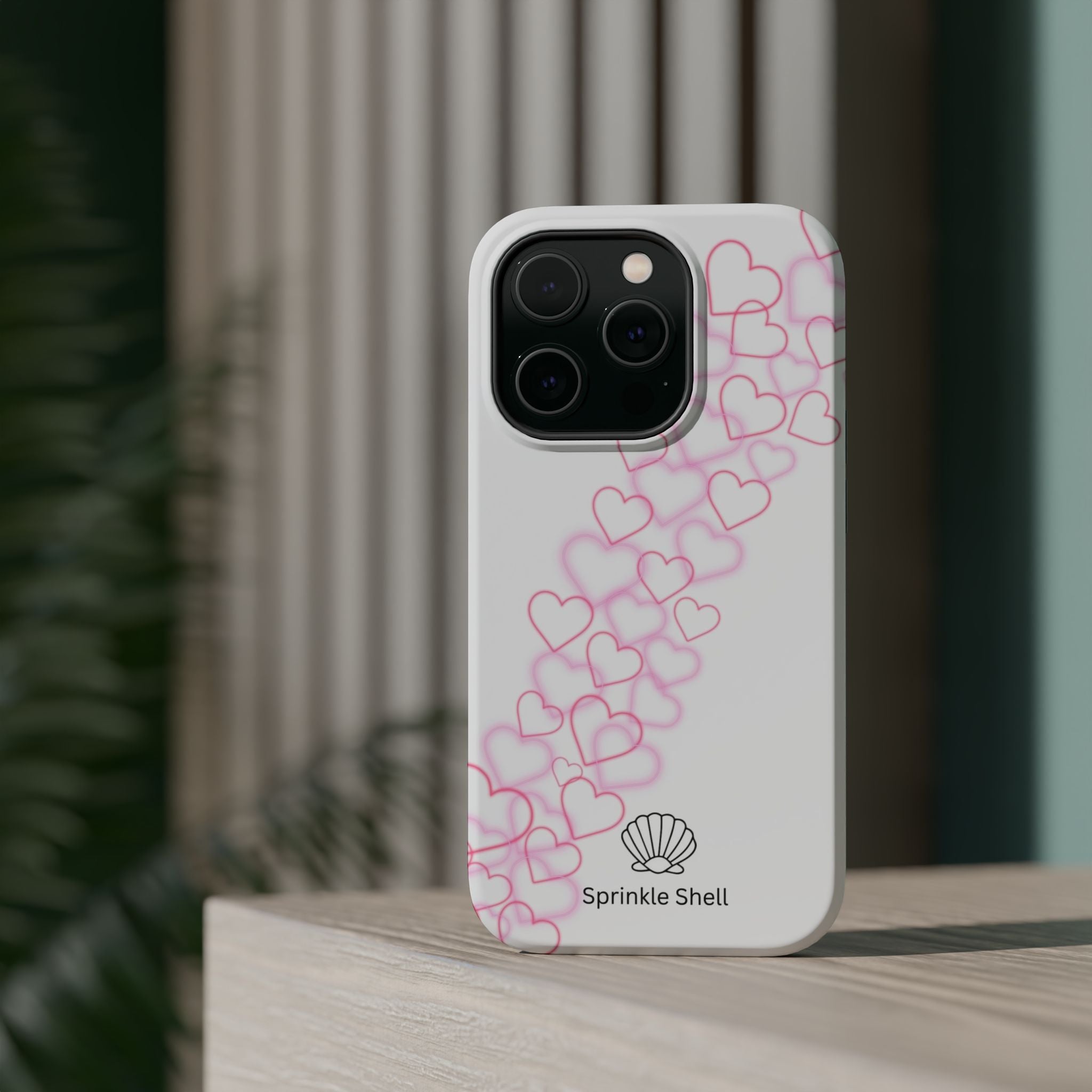 MagSafe pink hearts phone case