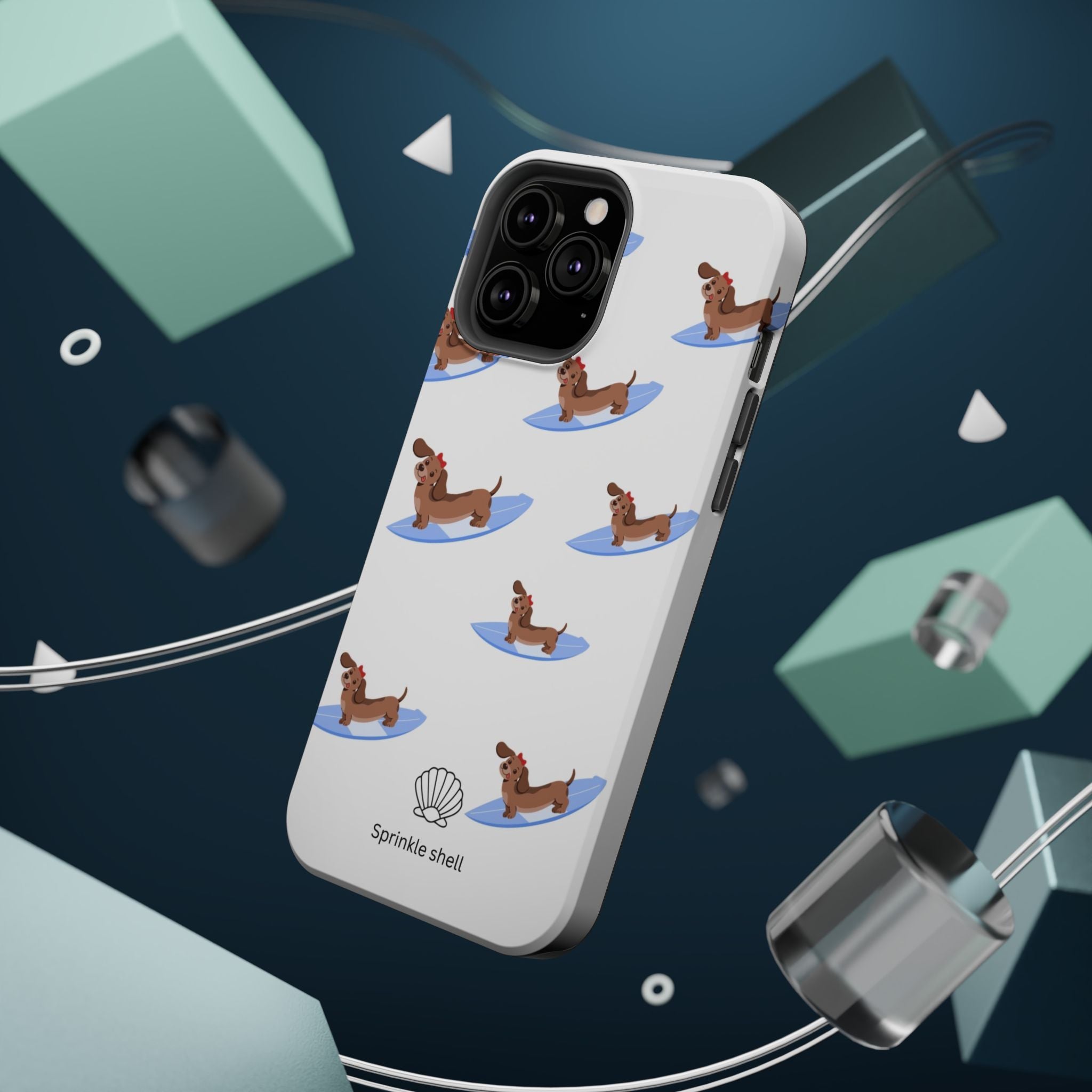 MagSafe surfing dachsund phone case