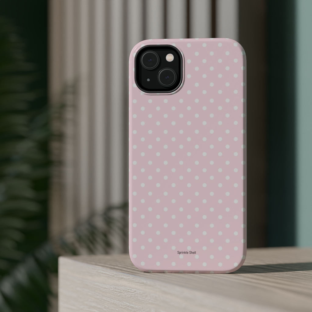 MagSafe light pink polka dots case