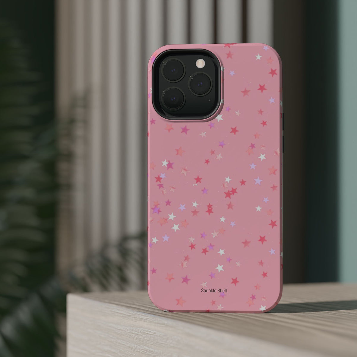 MagSafe pink multicolor stars case