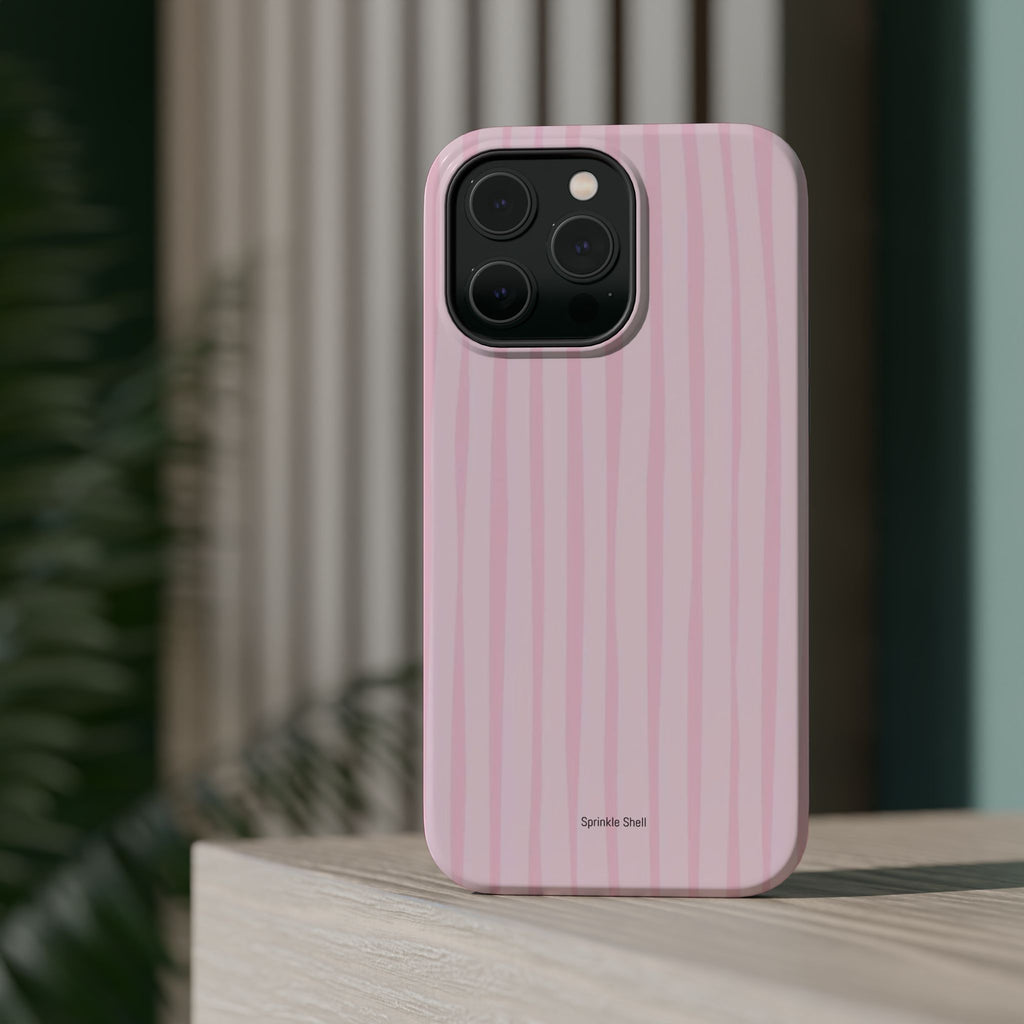 MagSafe pink uneven lines case