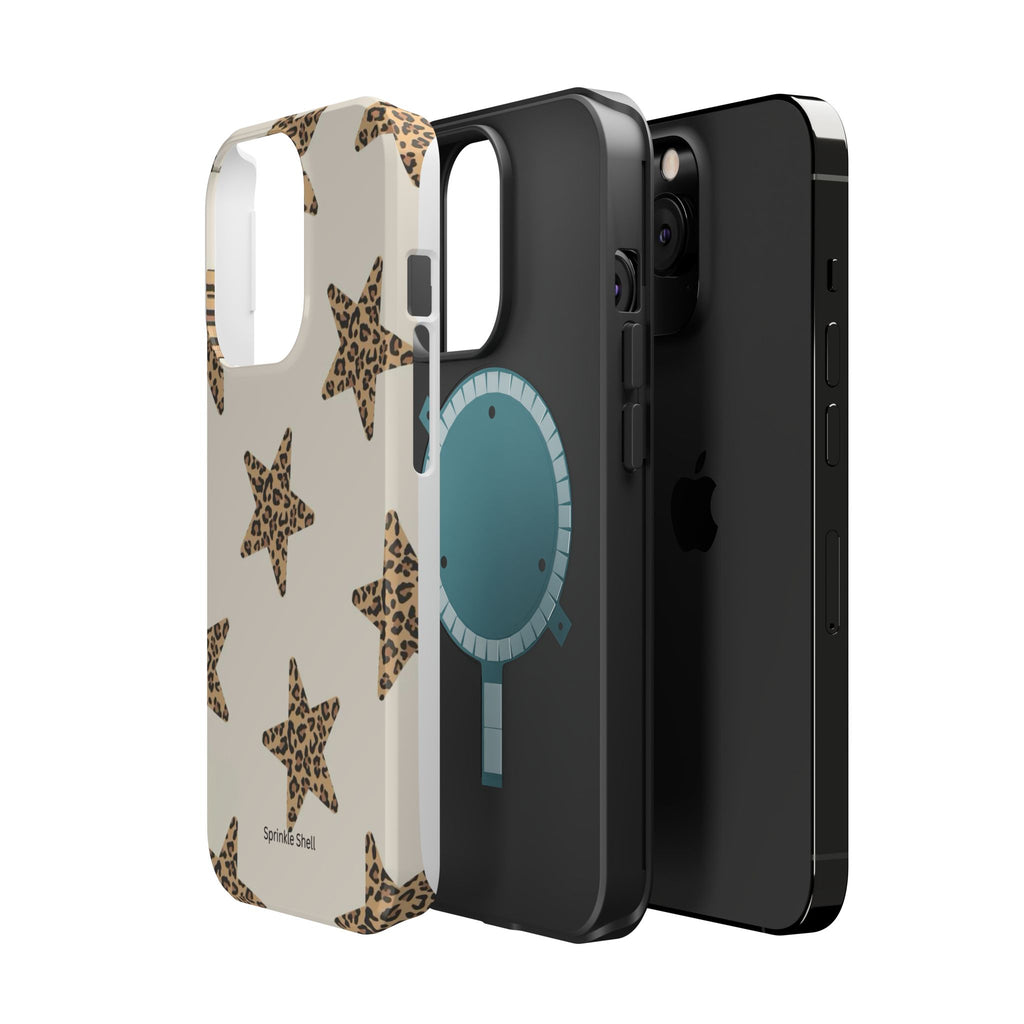 MagSafe Cheetah Print Stars iPhone Case