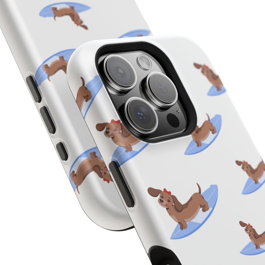 MagSafe surfing dachsund phone case