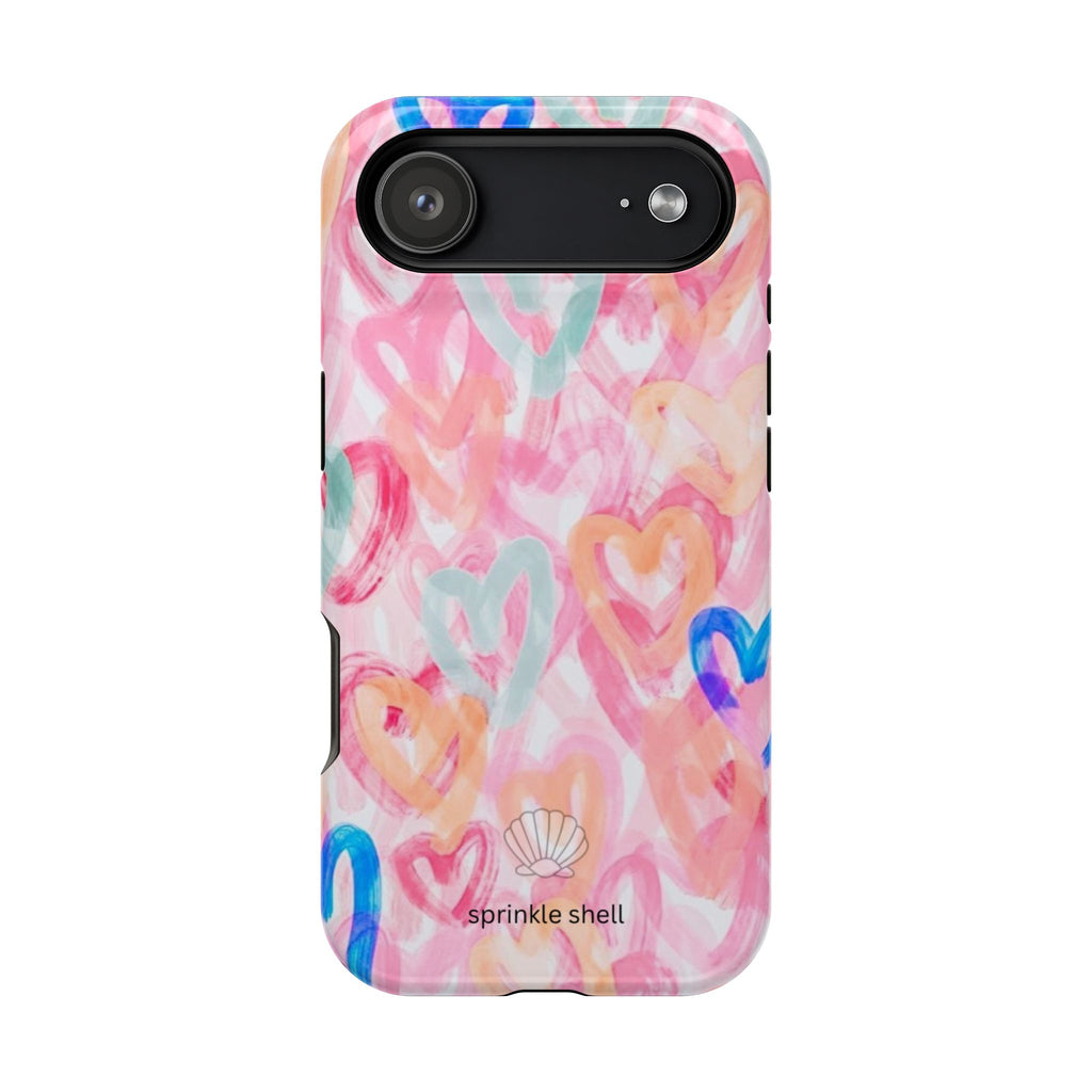 MagSafe rainbow hearts case