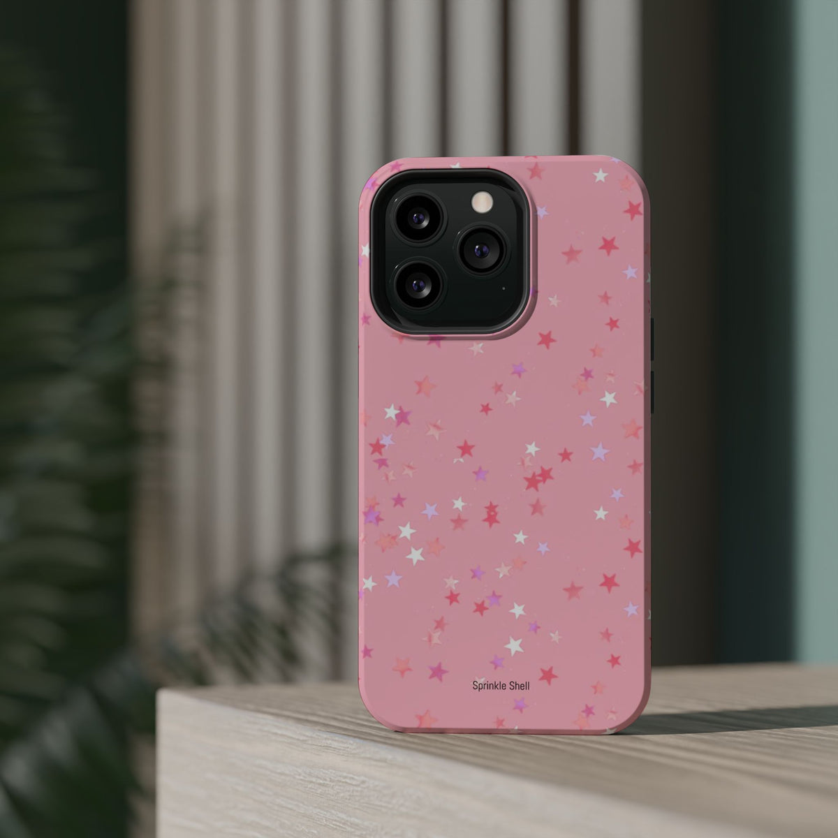 MagSafe pink multicolor stars case