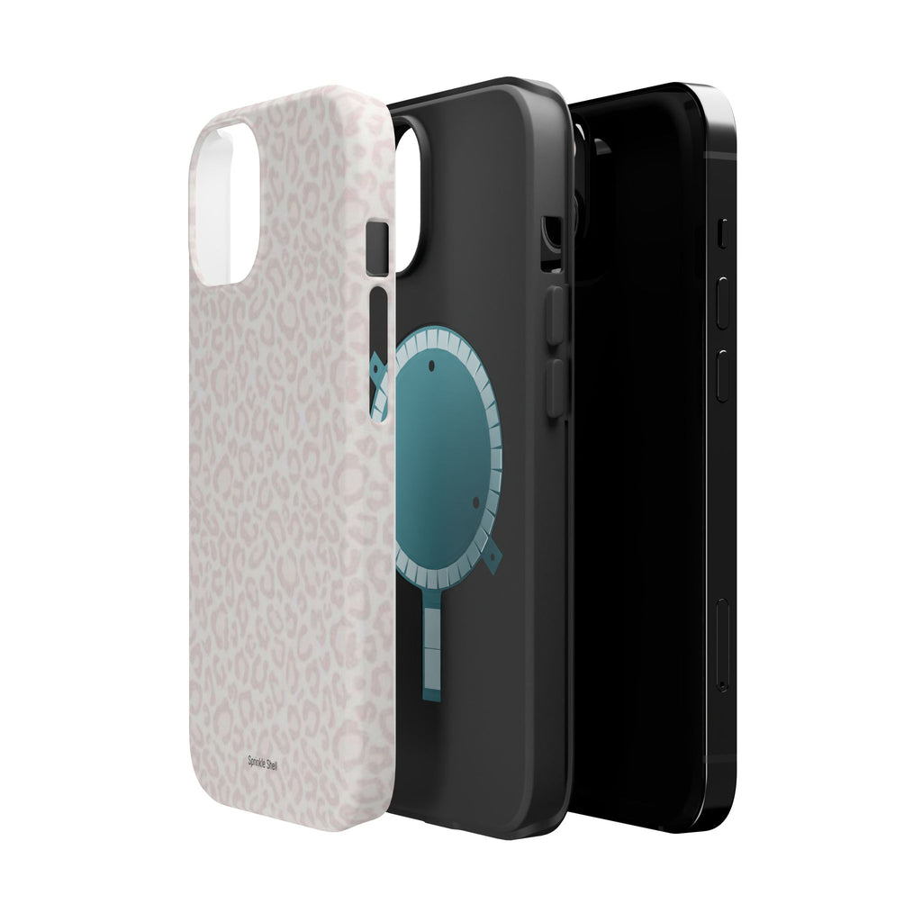 MagSafe white cheetah print case