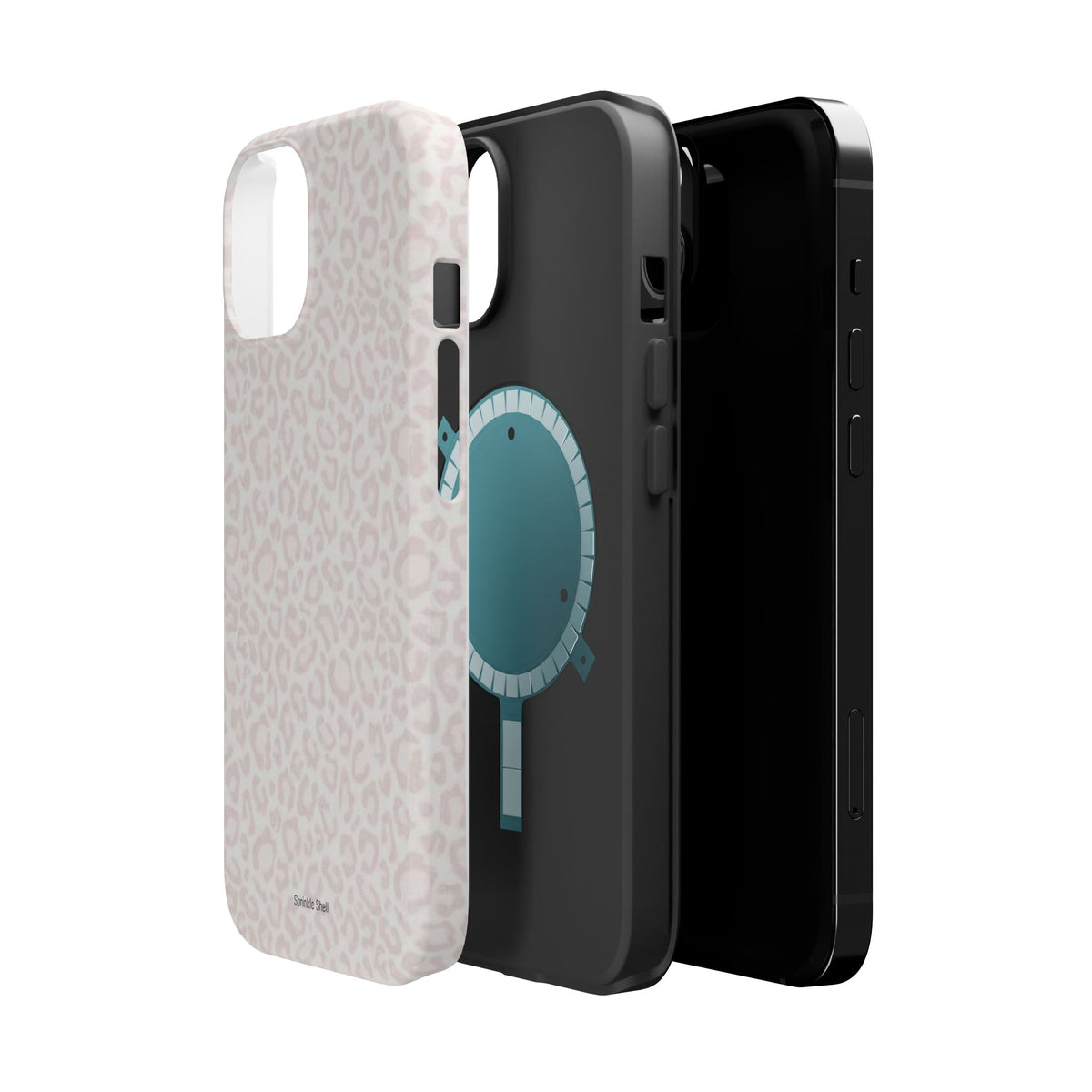 MagSafe white cheetah print case