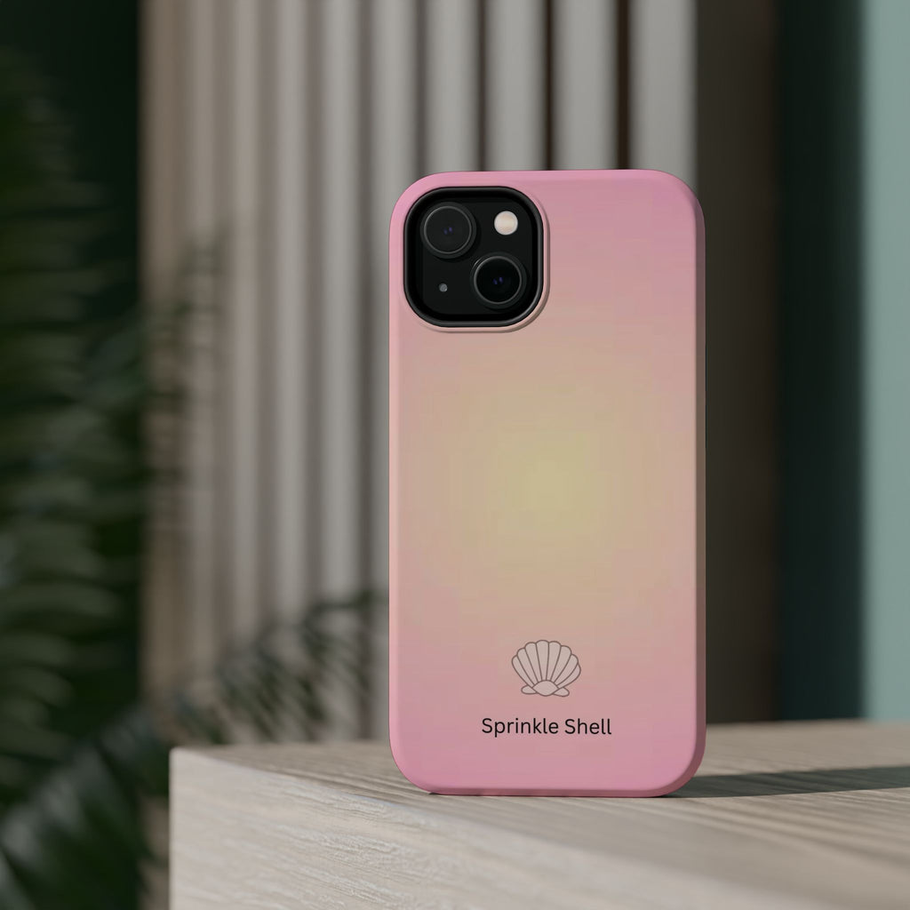 MagSafe light pink and yellow aura case
