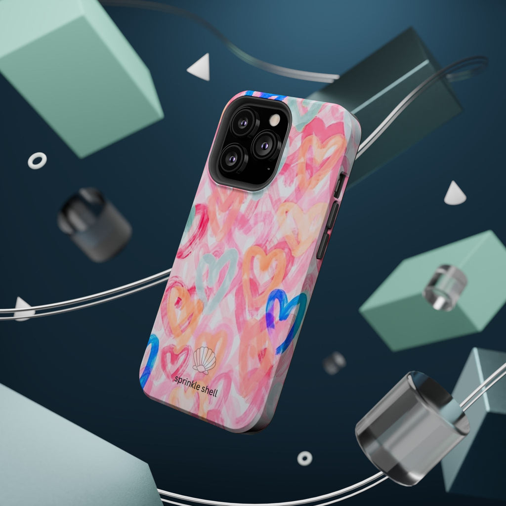 MagSafe rainbow hearts case