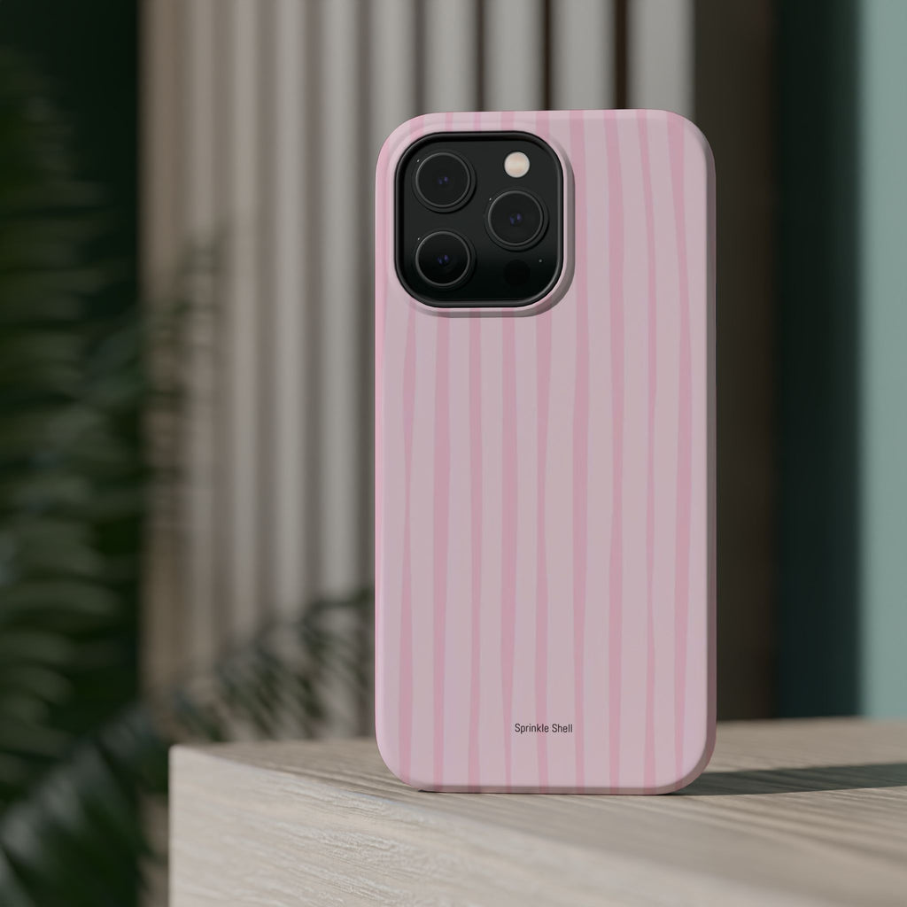 MagSafe pink uneven lines case