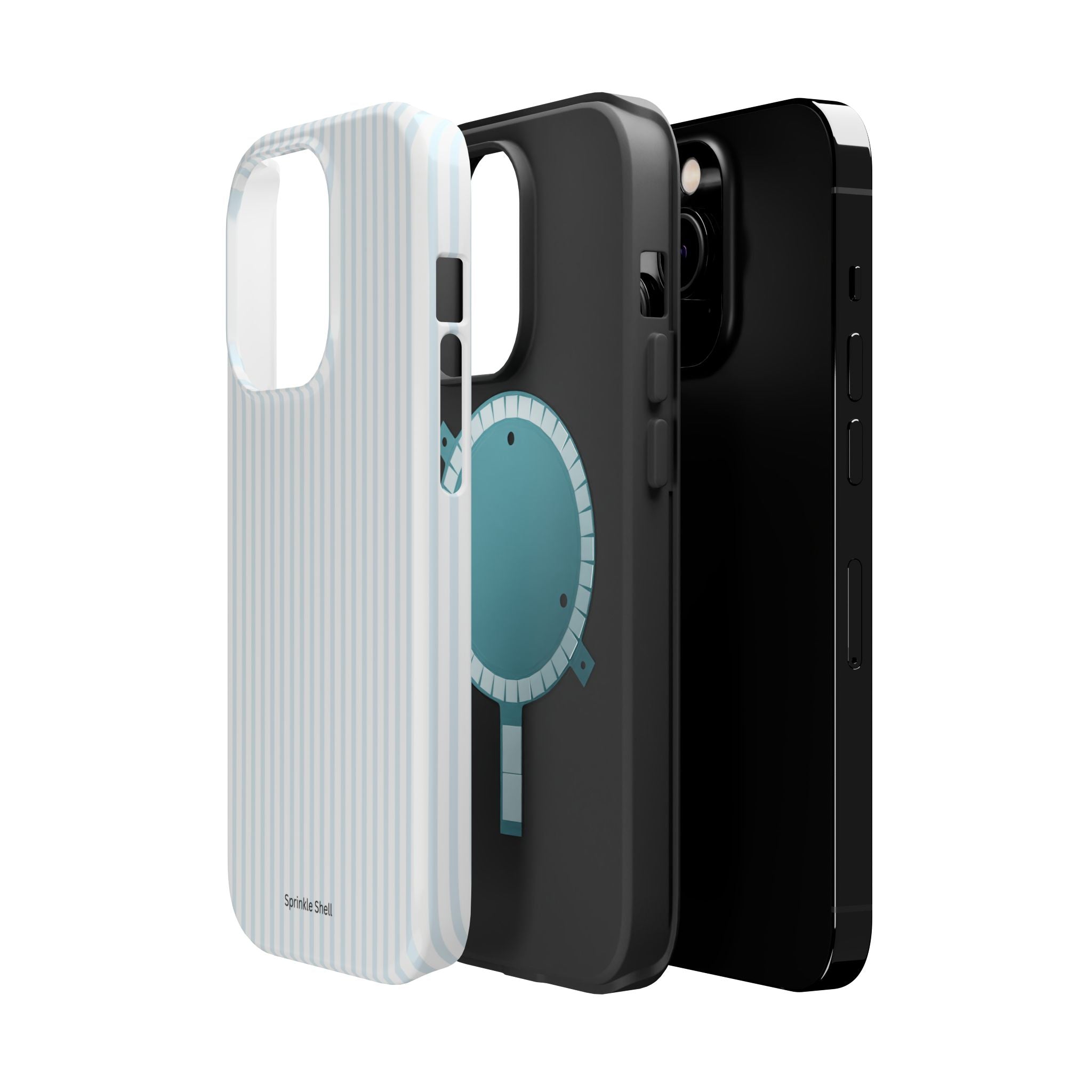MagSafe light blue stripes iphone case