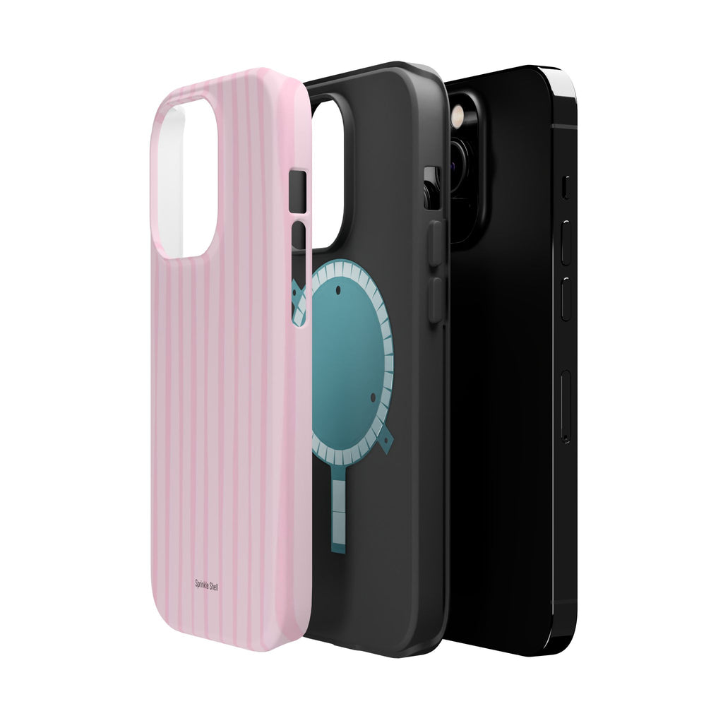 MagSafe pink uneven lines case