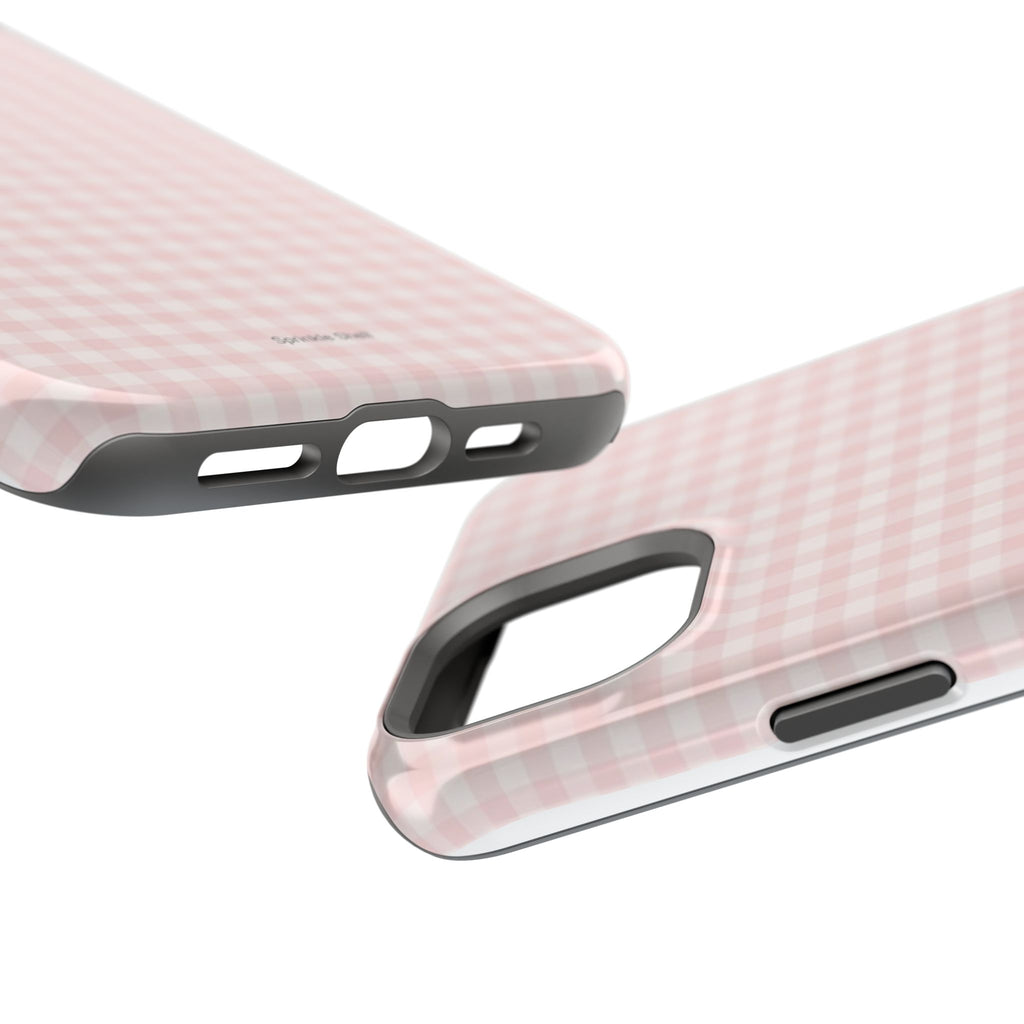 MagSafe light pink plaid case