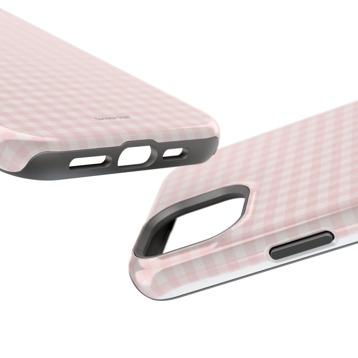 MagSafe light pink plaid case