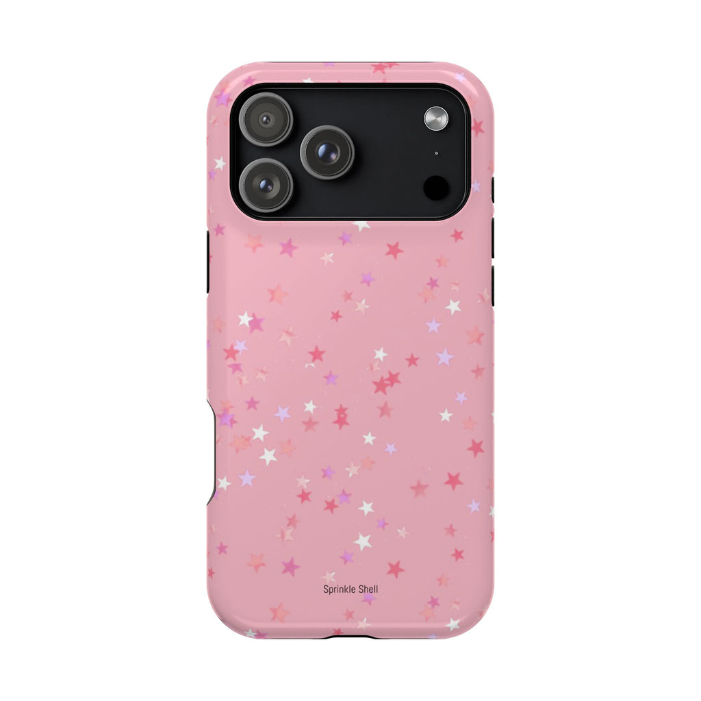 MagSafe pink multicolor stars case