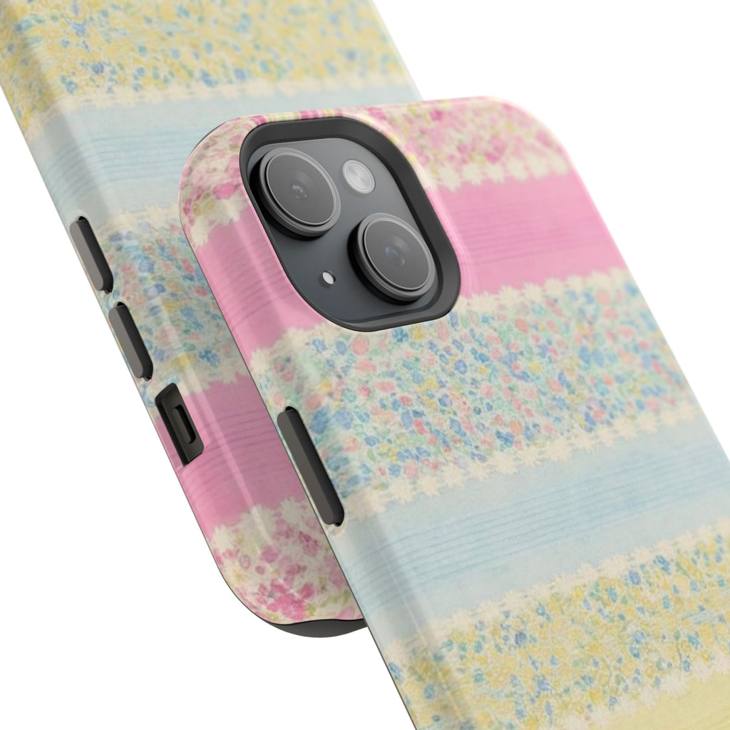 MagSafe pastel floral striped case