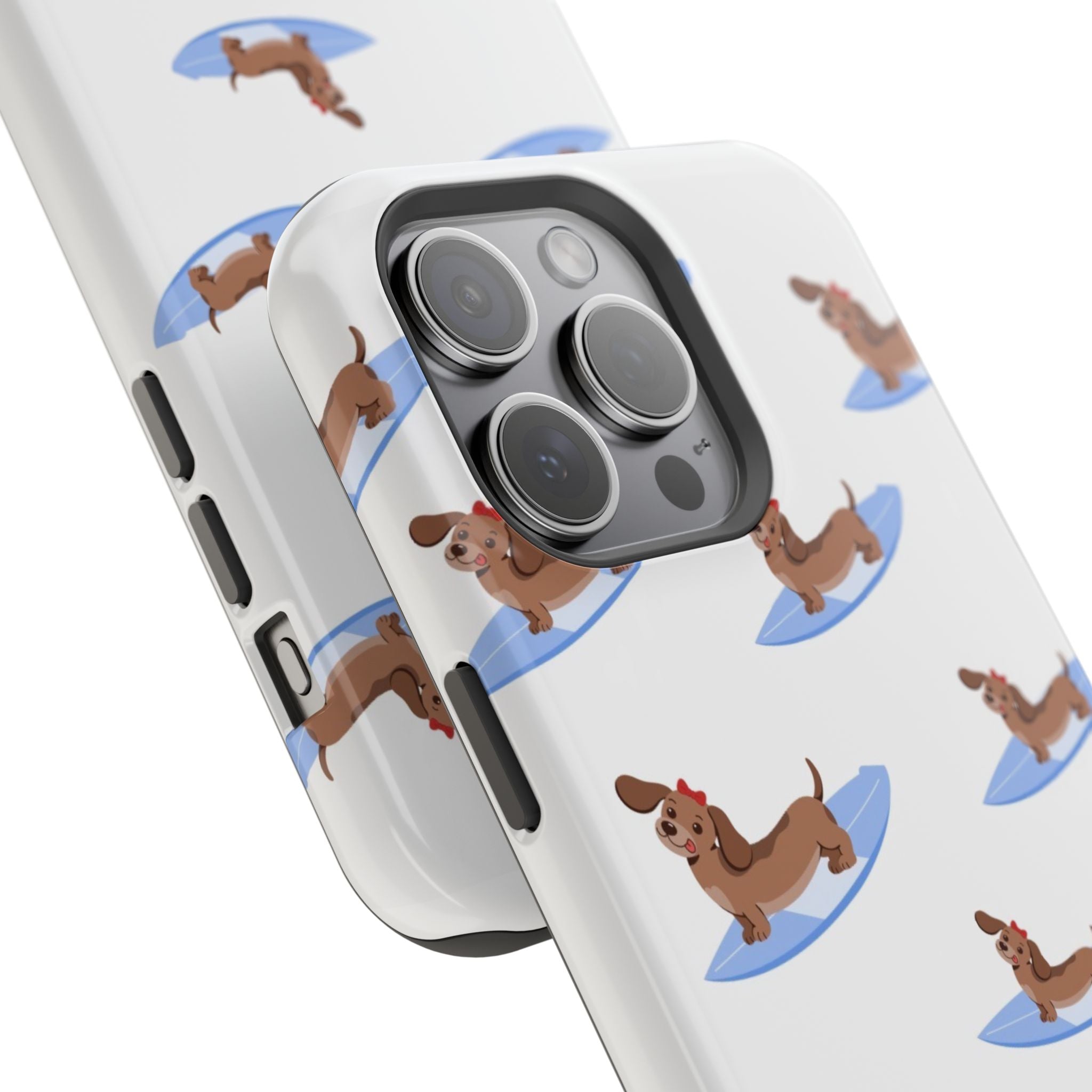 MagSafe surfing dachsund phone case
