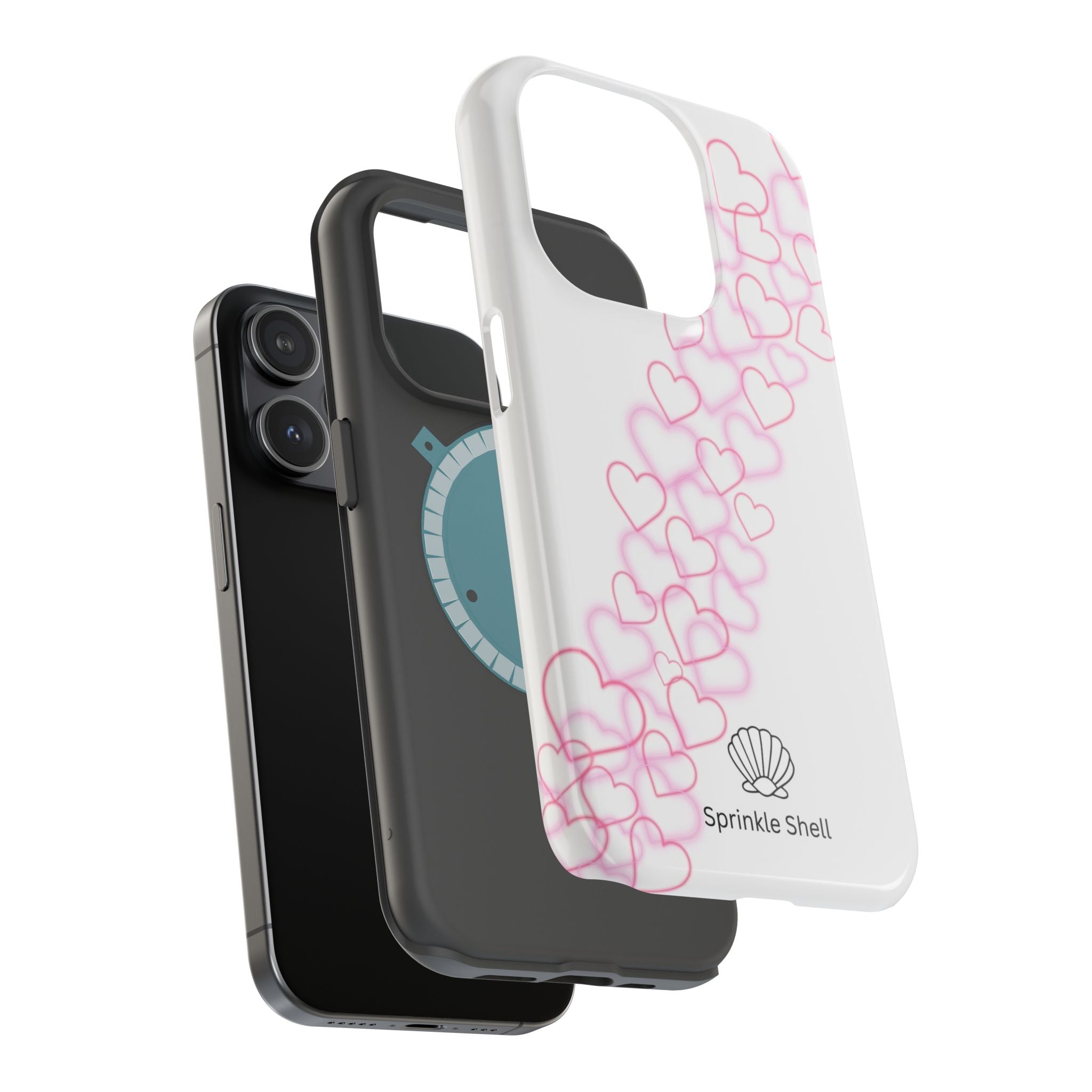 MagSafe pink hearts phone case