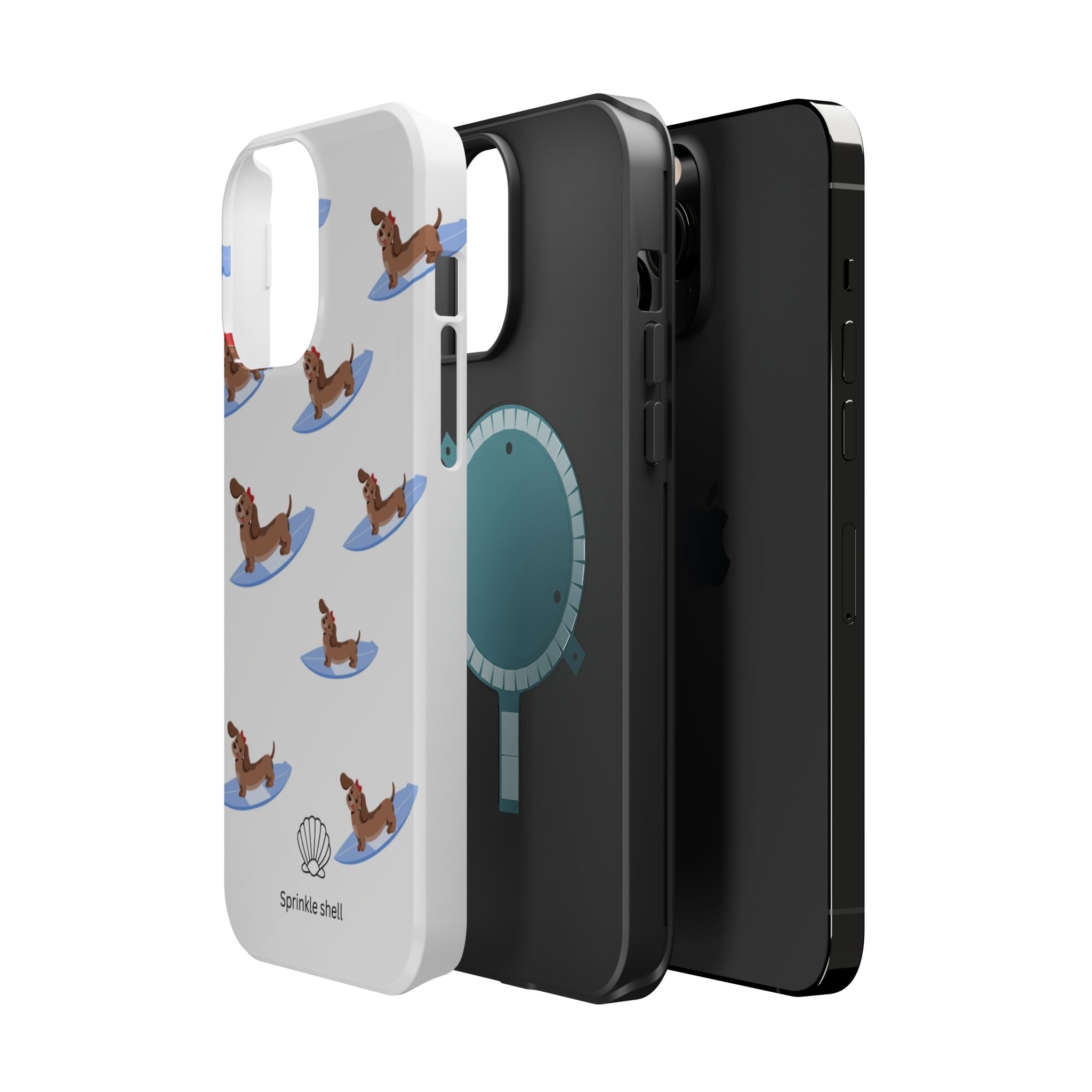MagSafe surfing dachsund phone case